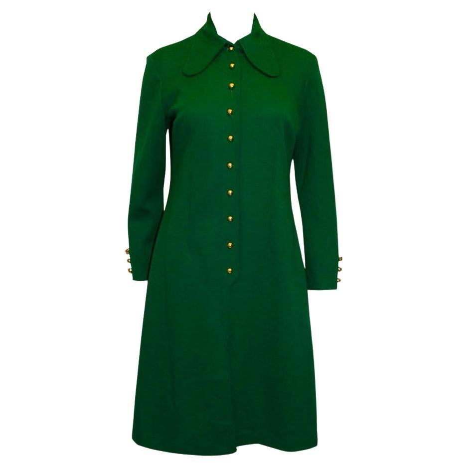 Tom Jones of Mayfair Vintage Green Jersey Dress For Sale