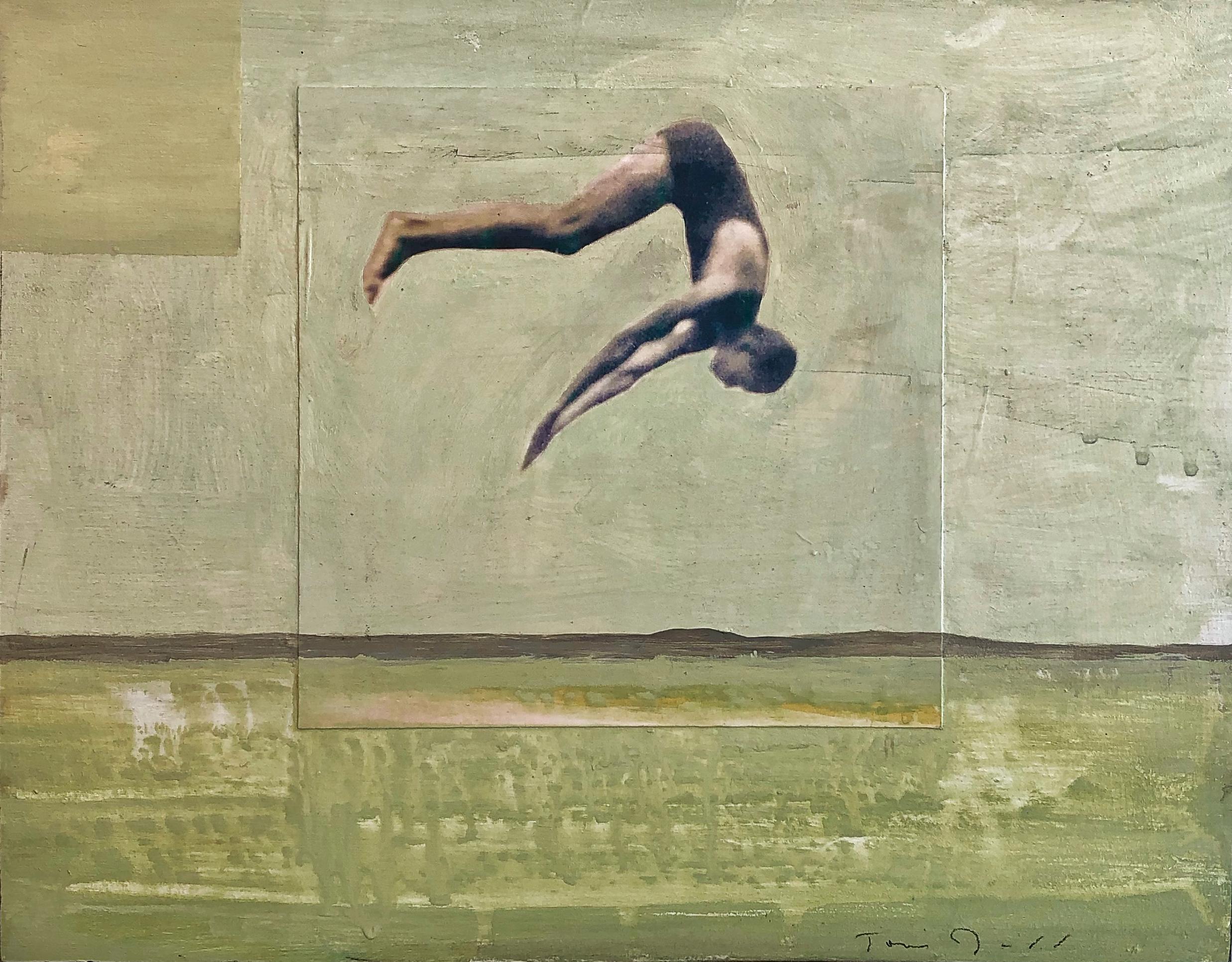 Diving Figure #8 - Mixed Media Art by Tom Judd