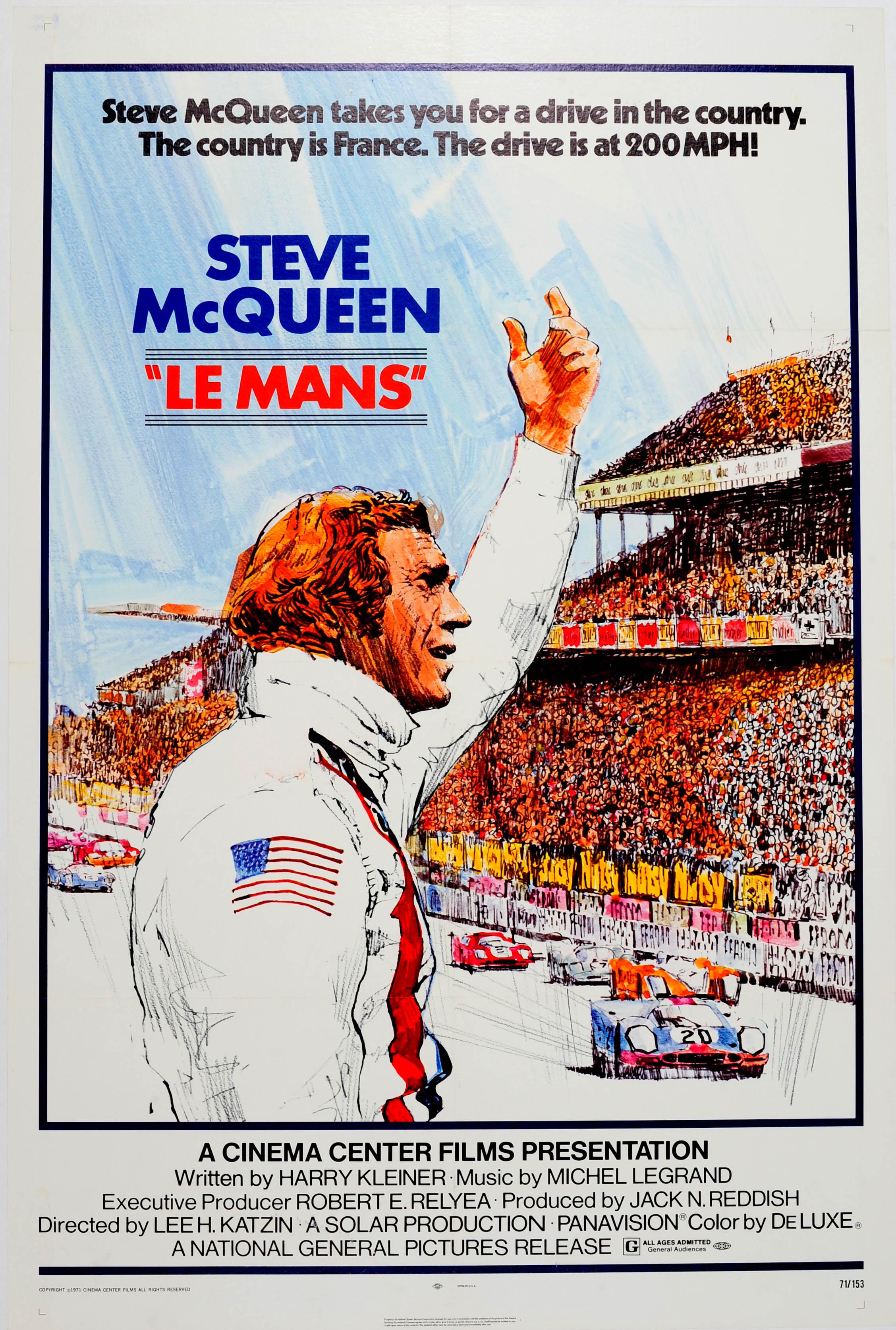 Tom Jung Print - Original Vintage Movie Poster For Le Mans Car Racing Film Starring Steve McQueen