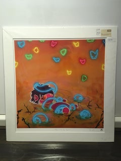 Megan and the Kyou Squeeze - contemporary Japanese cartoon colourful neon print