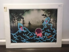 Megan and the Toko Foam - contemporary Japanese colourful cartoon neon print