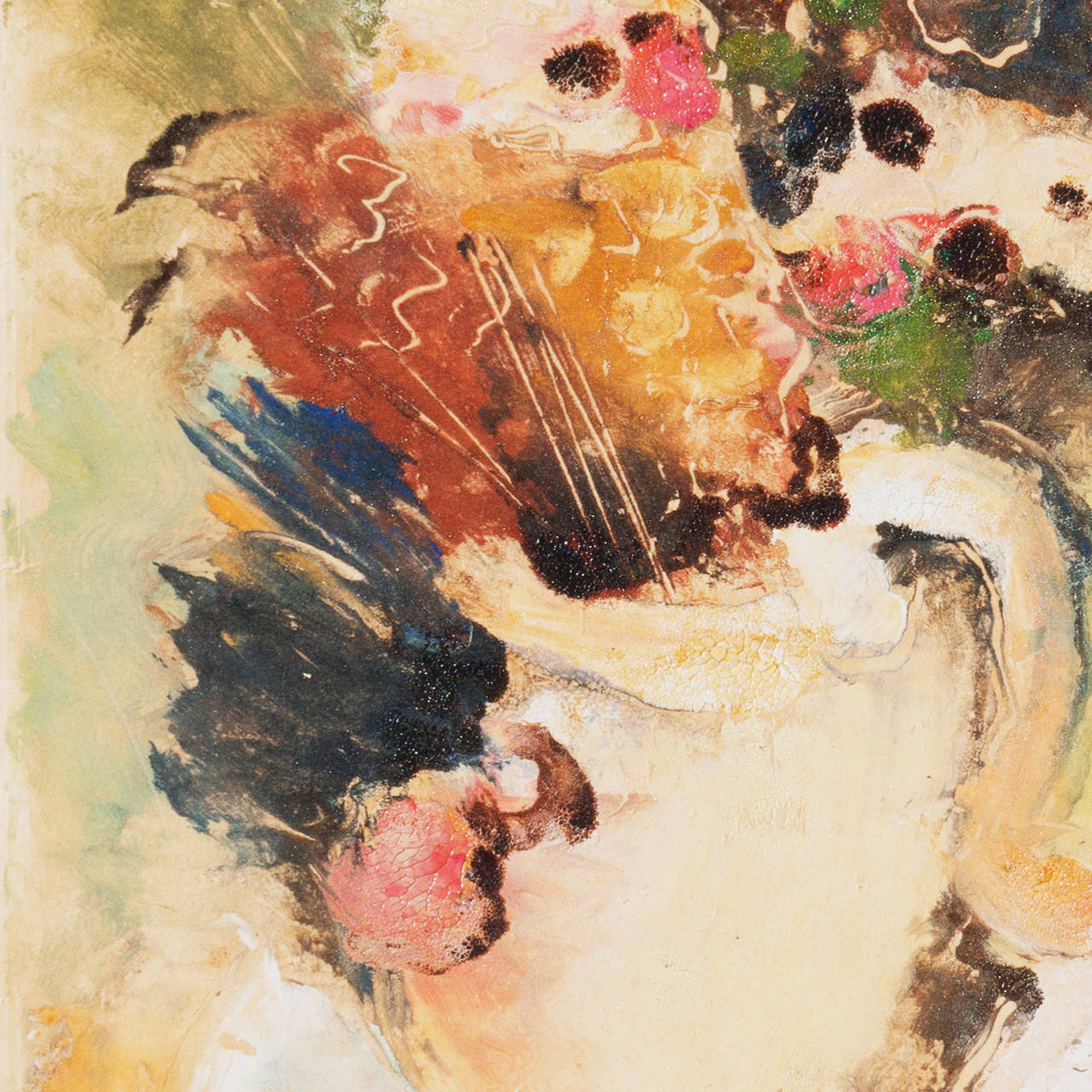 'Still Life of Flowers', San Francisco Bay Area Modernist, NY MoMA, LACMA, AIC - Beige Still-Life Print by Tom Lewis