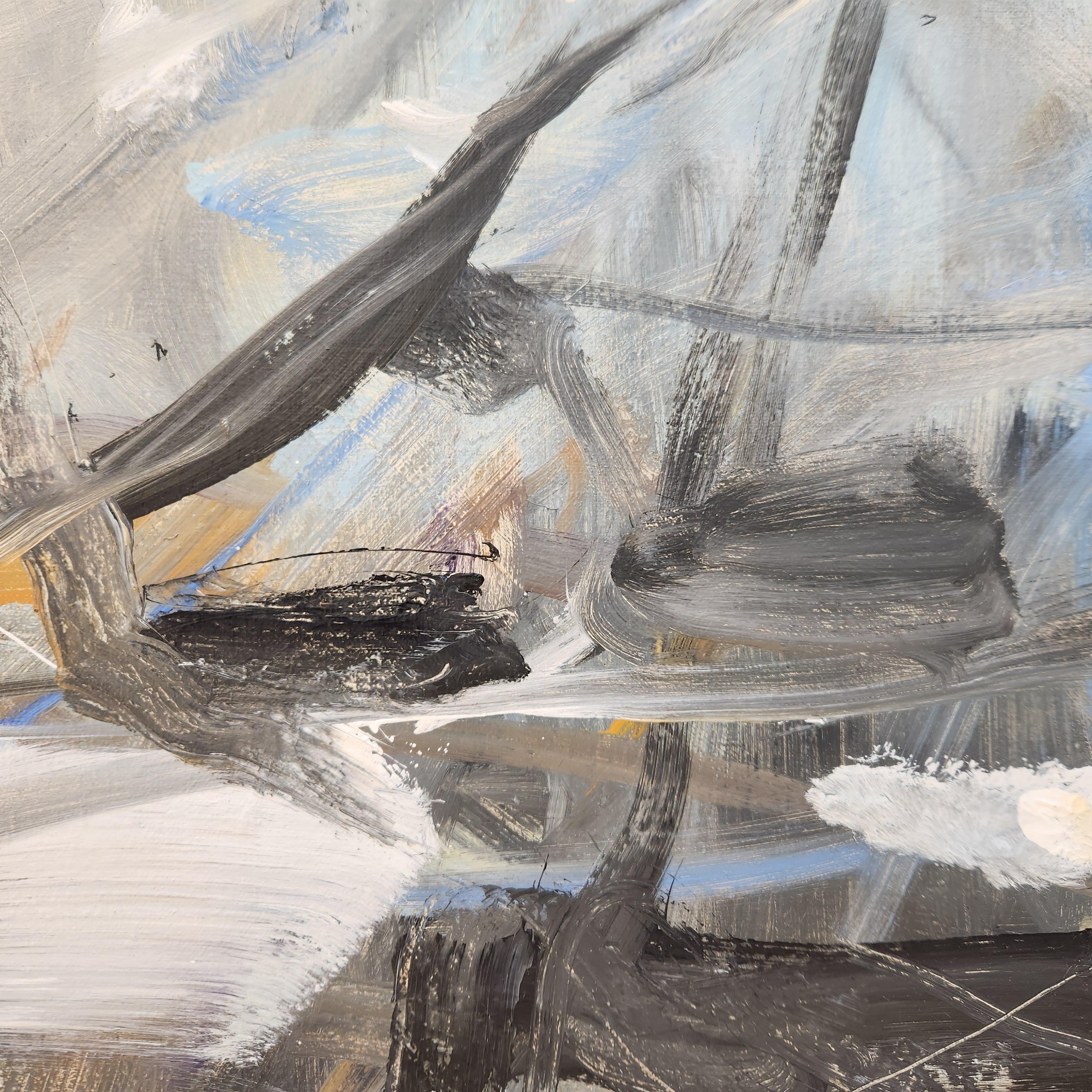 Trempette bleue - Painting de Tom Lieber