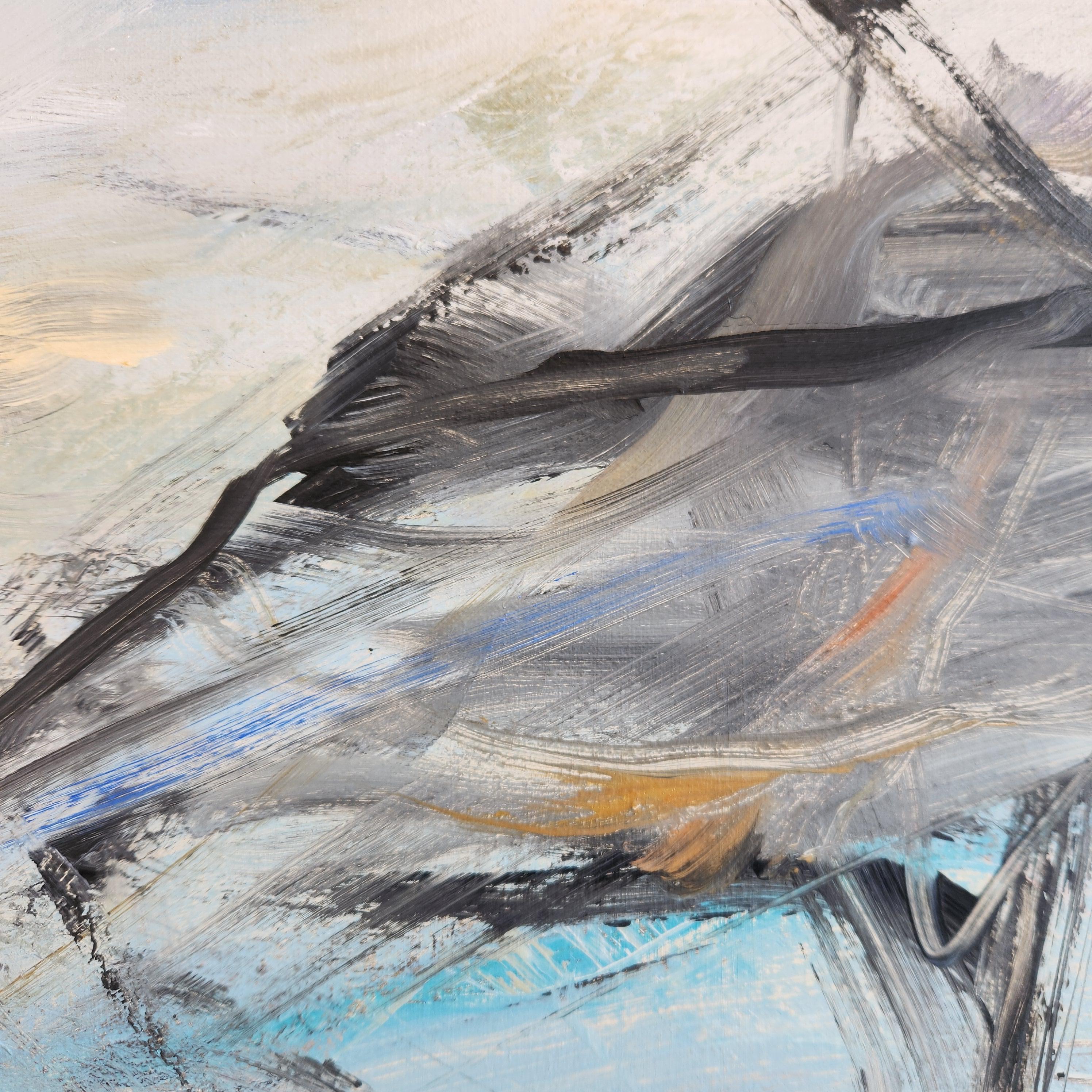 Inmersión azul - Abstract Painting Gris de Tom Lieber