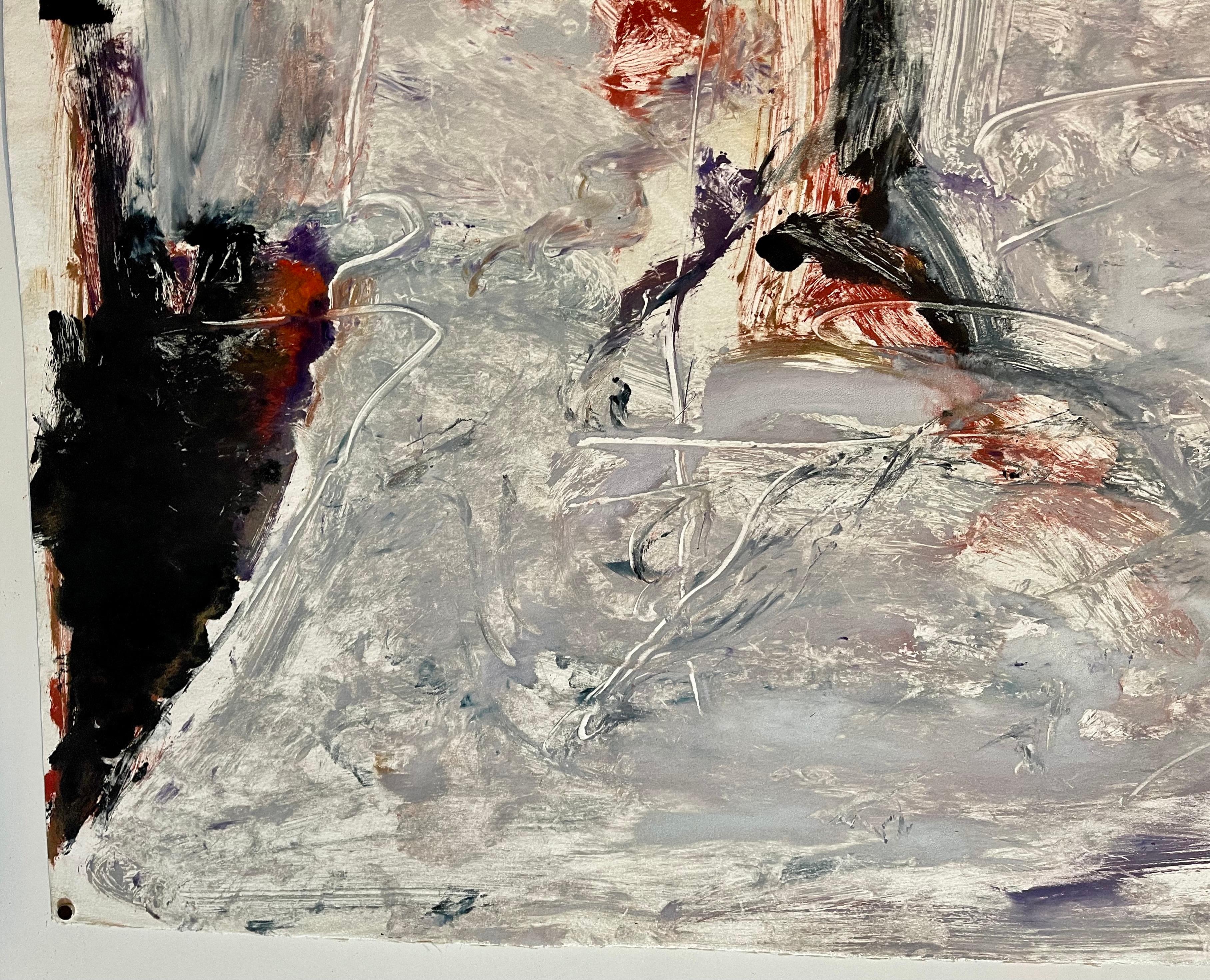 Große abstrakt-expressionistische Farb Monotypie, Ölgemälde Tom Lieber im Angebot 9