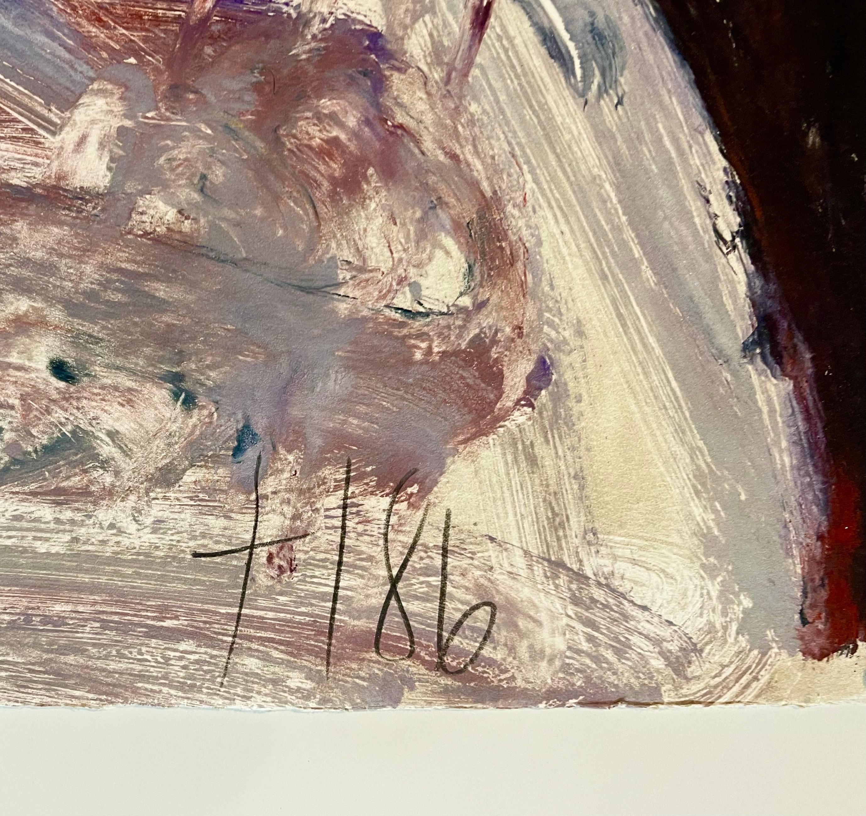 Große abstrakt-expressionistische Farb Monotypie, Ölgemälde Tom Lieber im Angebot 6