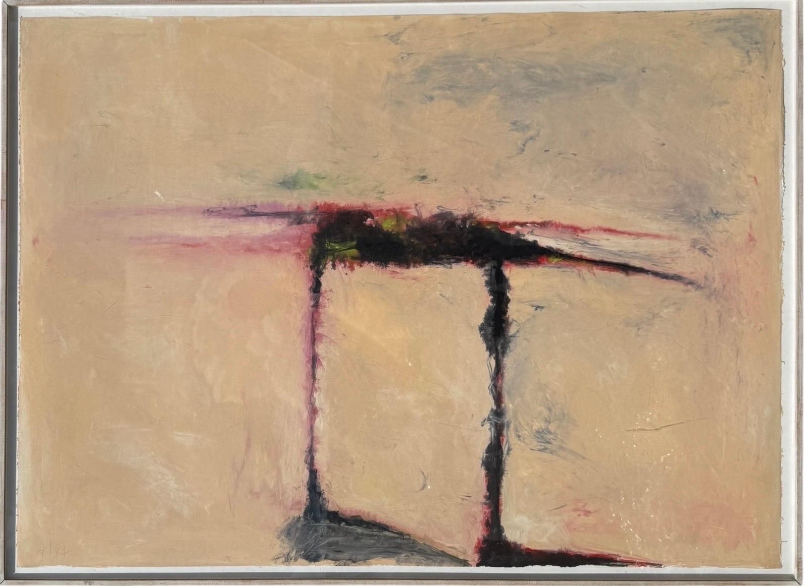 Großes abstrakt-expressionistisches Farb Monotypie-Ölgemälde, Ölgemälde Tom Lieber, Mixed Media im Angebot 2