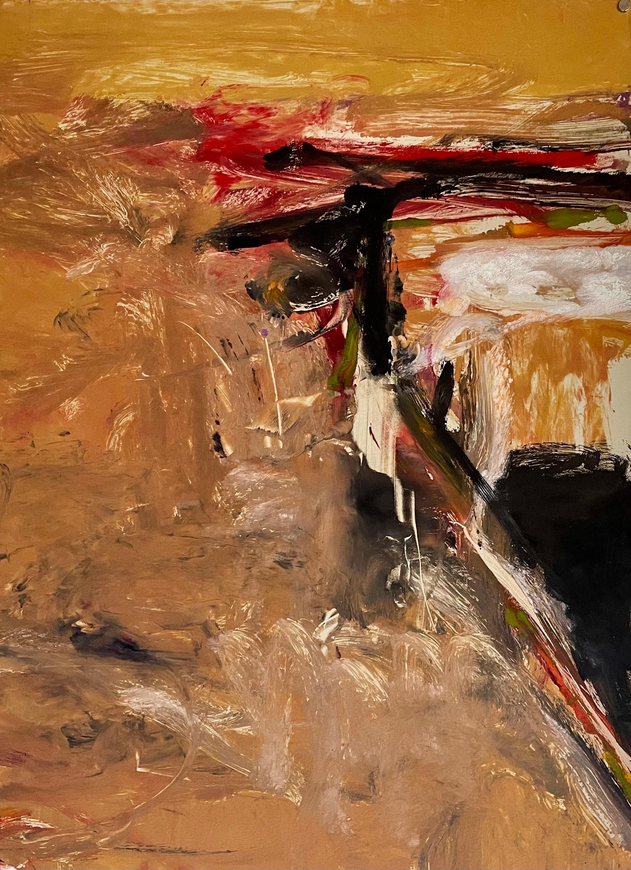 Großes abstrakt-expressionistisches Farb Monotypie-Ölgemälde, Ölgemälde Tom Lieber, Mixed Media im Angebot 3