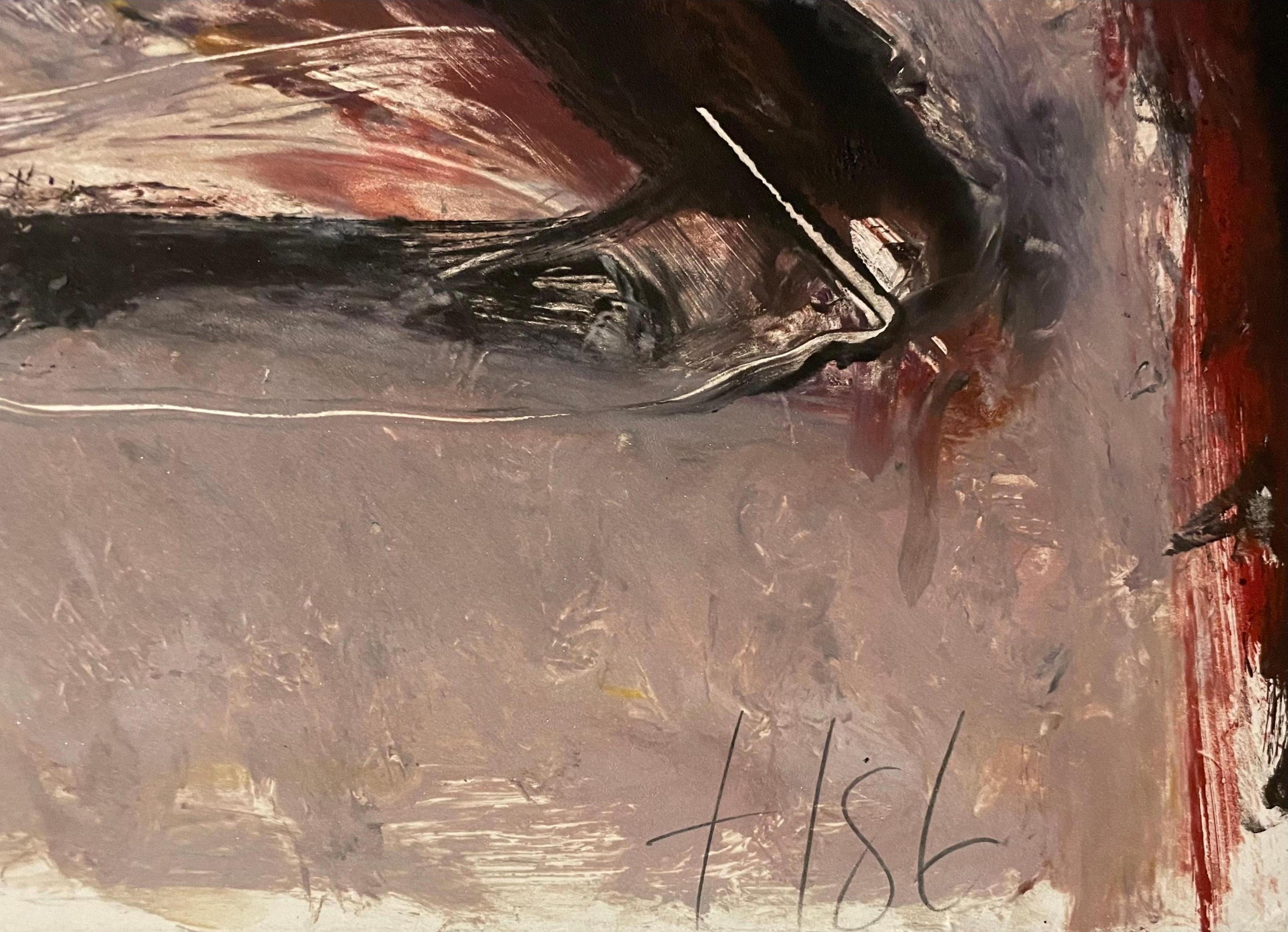 Großes abstrakt-expressionistisches Farb Monotypie-Ölgemälde, Ölgemälde Tom Lieber, Mixed Media im Angebot 3
