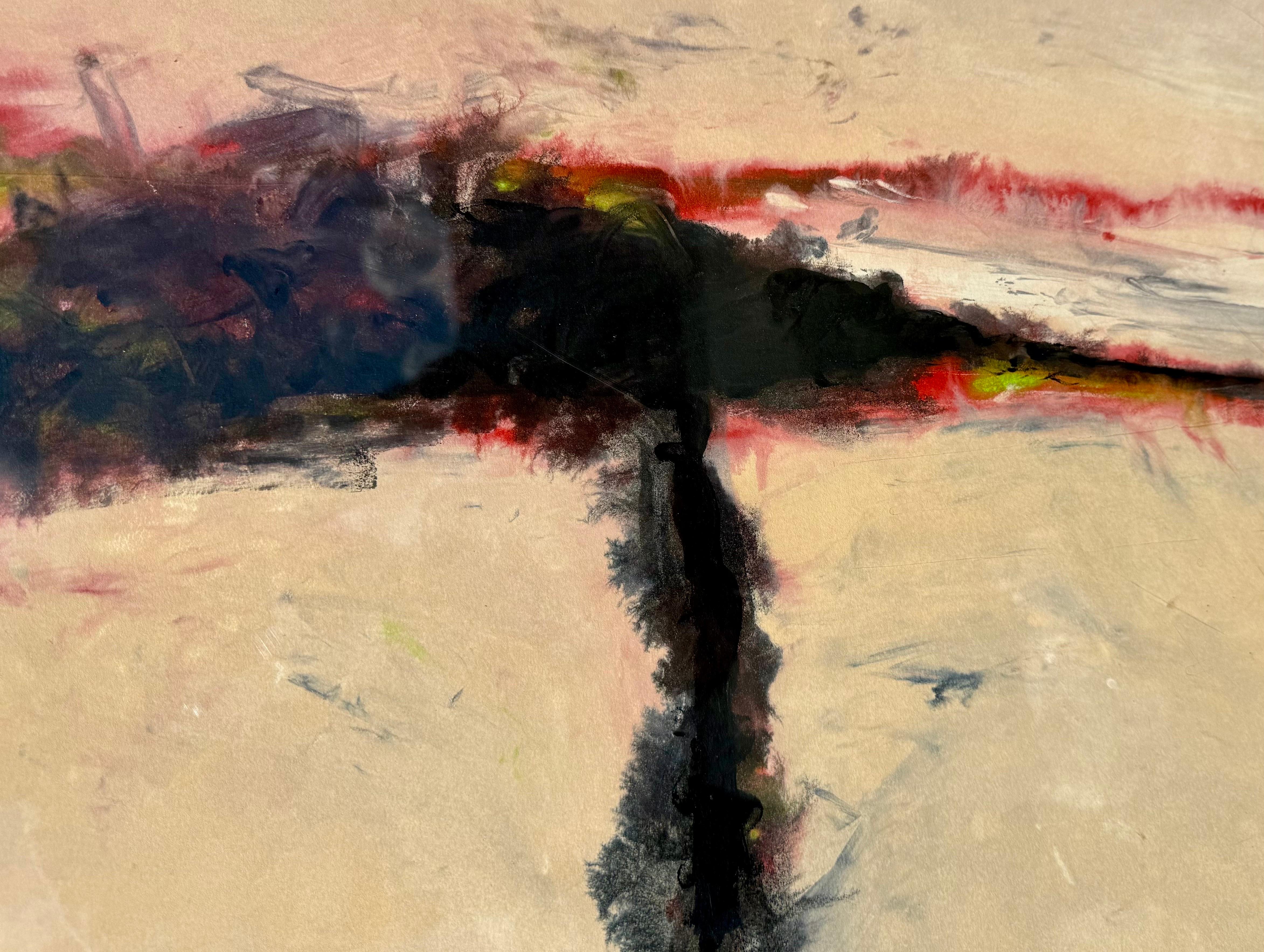 Großes abstrakt-expressionistisches Farb Monotypie-Ölgemälde, Ölgemälde Tom Lieber, Mixed Media im Angebot 4