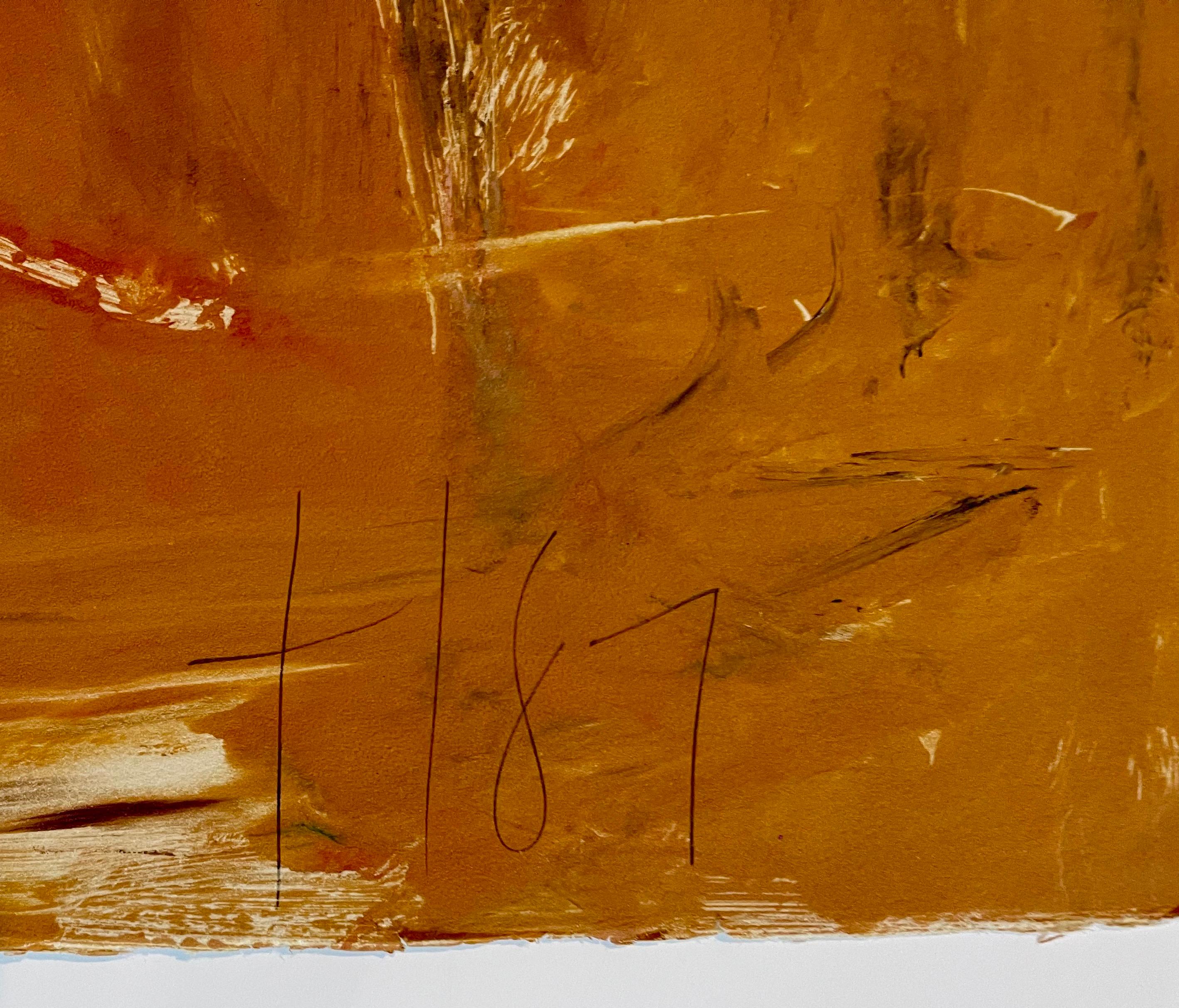 Grande peinture à l'huile monotype expressionniste abstraite en couleur de Tom Lieber - Techniques mixtes en vente 5