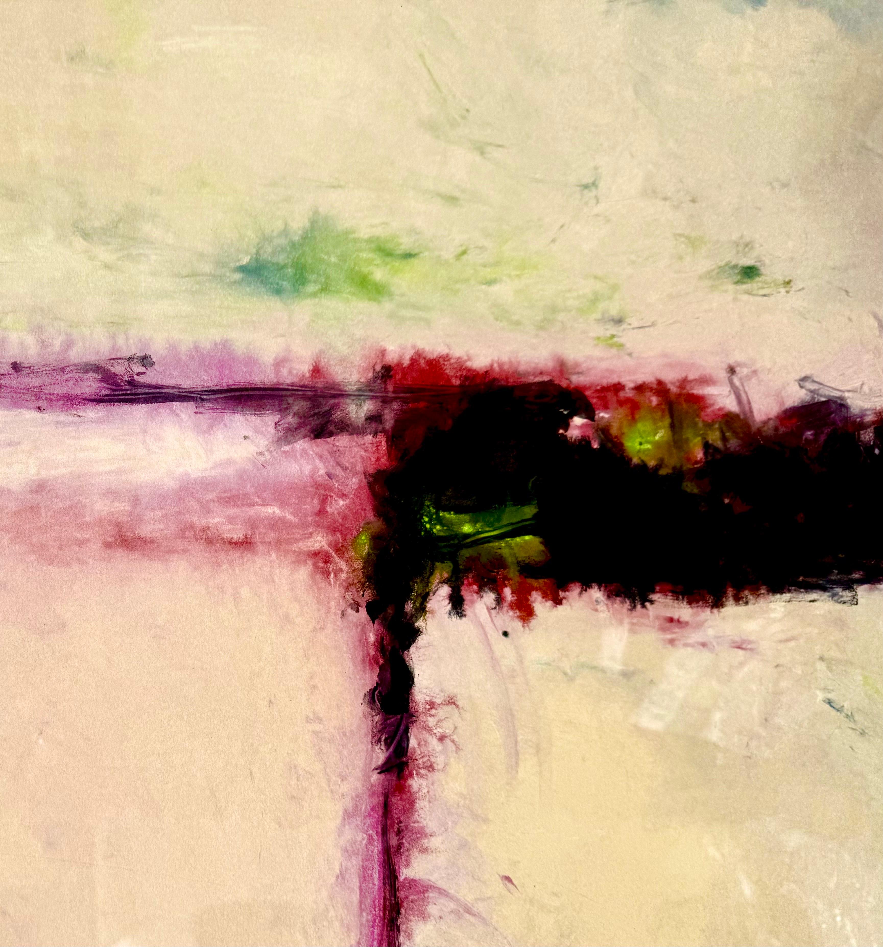 Großes abstrakt-expressionistisches Farb Monotypie-Ölgemälde, Ölgemälde Tom Lieber, Mixed Media im Angebot 7