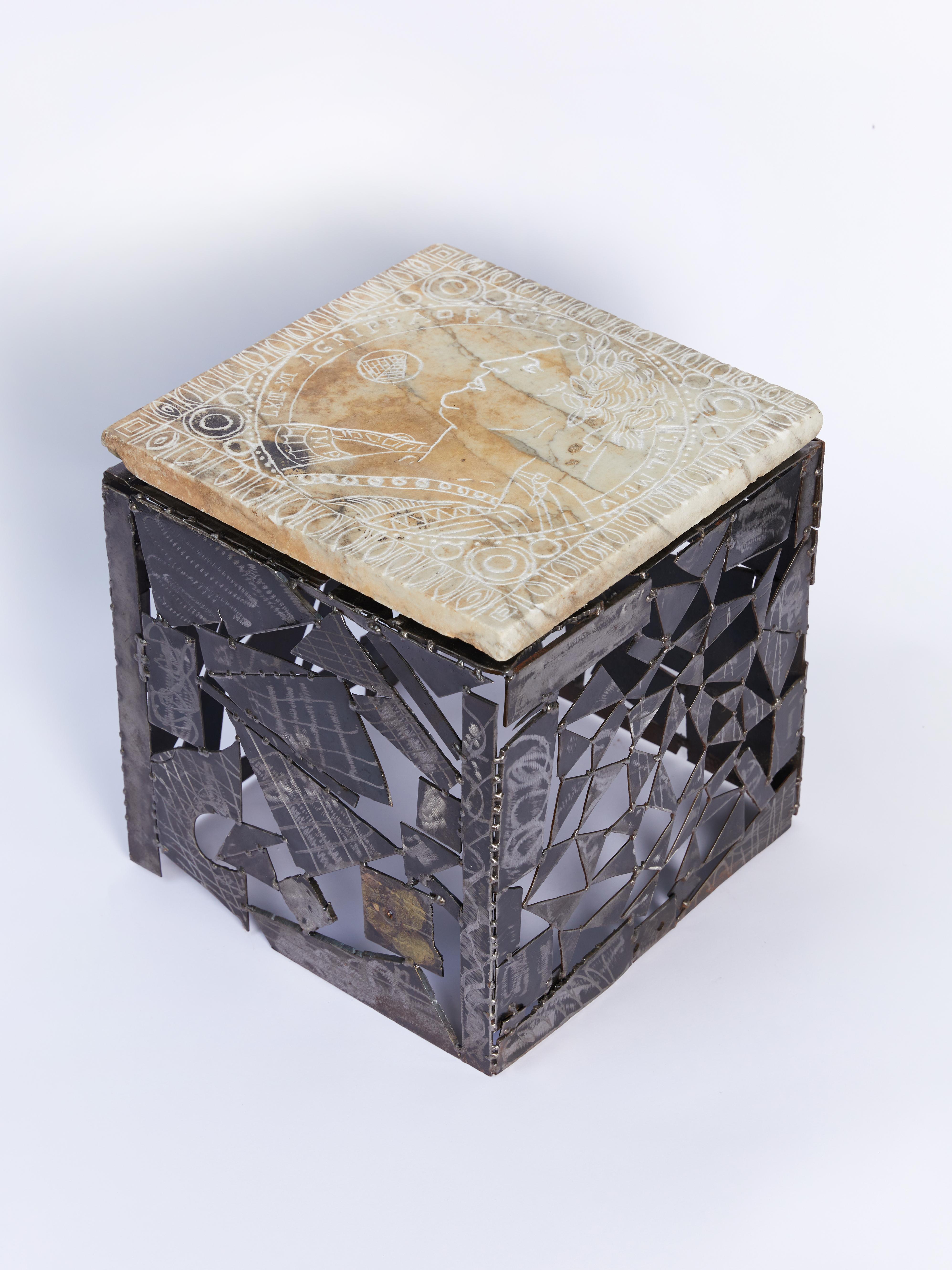 Metal Tom Lollar and Ricardo Arango Agrippa and Constantine Cube Tables, 2005 For Sale