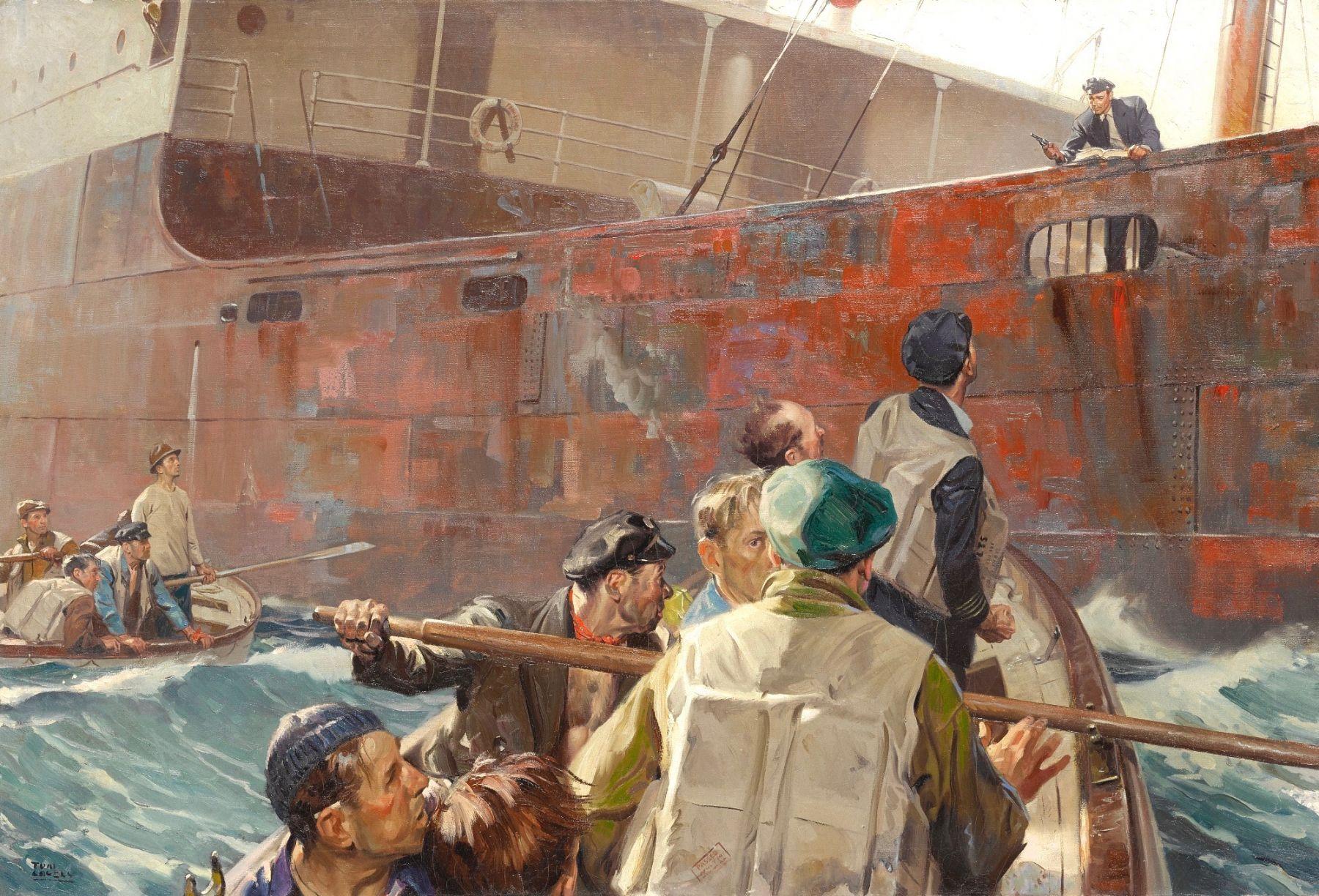 Tom Lovell Figurative Painting - Attorney at Sea
