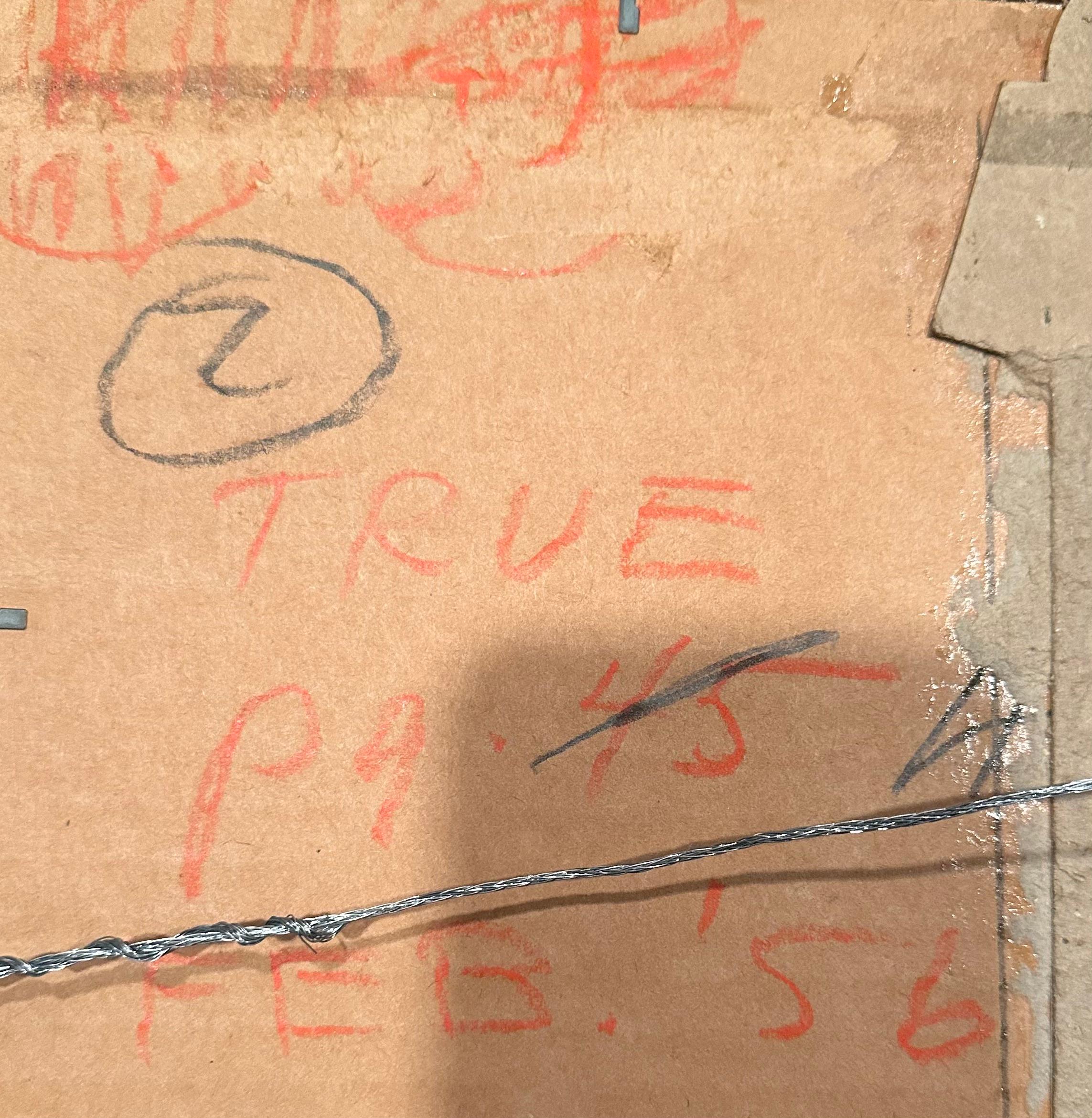 Ilustración para la revista True, presumiblemente publicada en febrero de 1956.

Escena nocturna de policías y sabuesos investigando un asesinato en una calle empedrada.

Fecha aproximada: 1956
Técnica Óleo sobre tabla
Firma: Firmado abajo a la