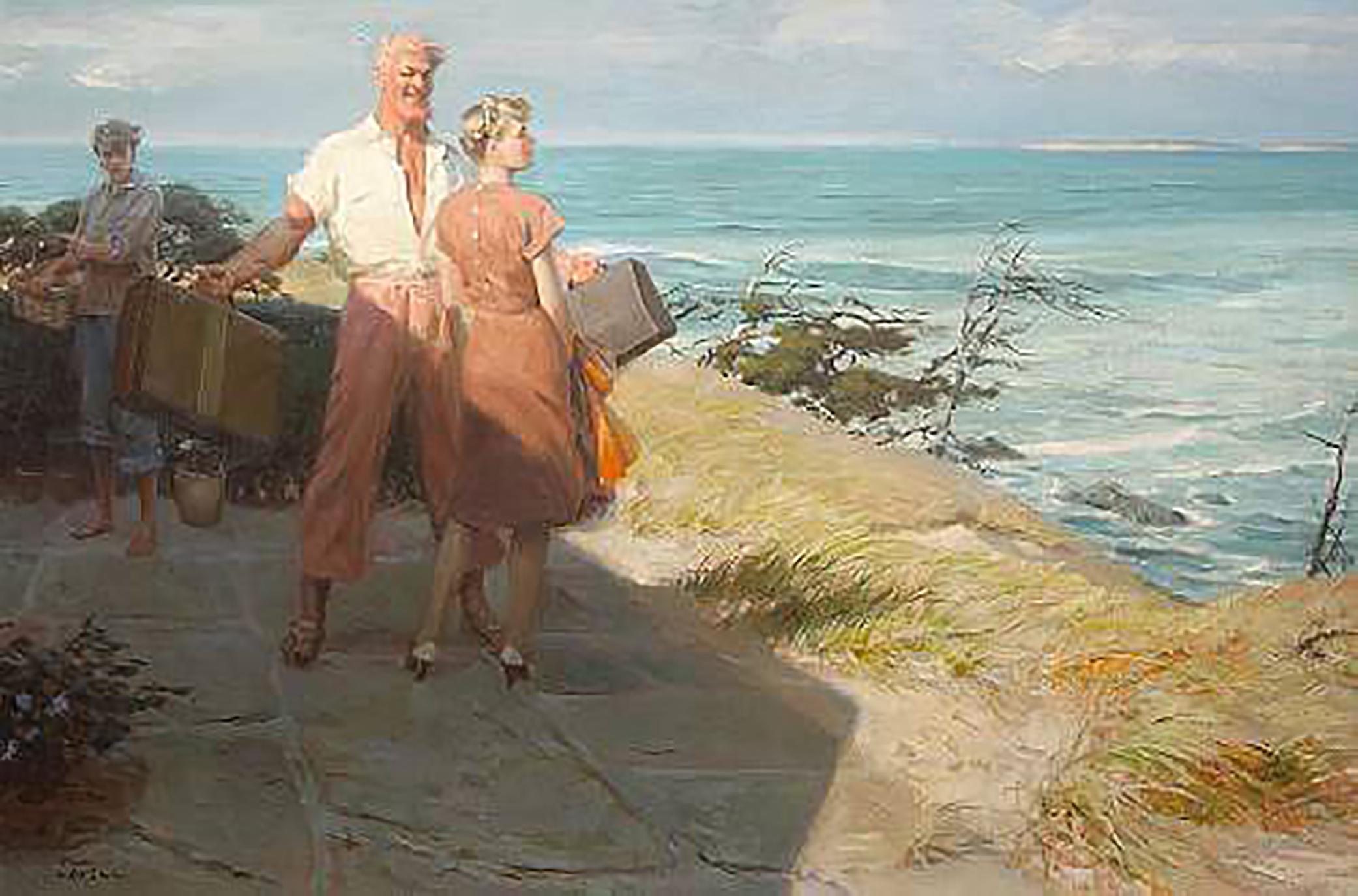 Tom Lovell Landscape Painting - Woman's Home Companion Story Illustration