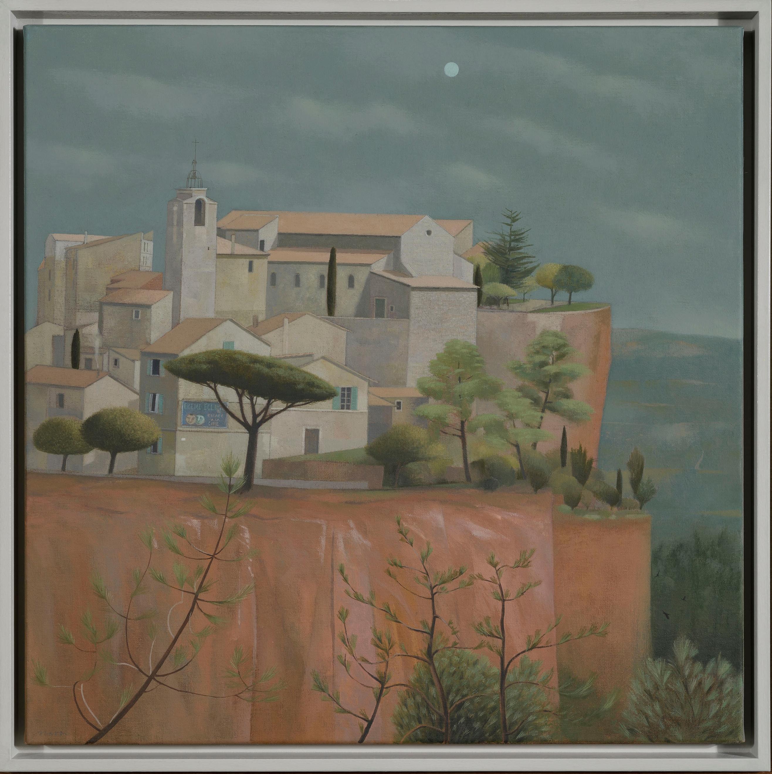 Tom Mabon Landscape Painting - Daylight was leaving Roussillon