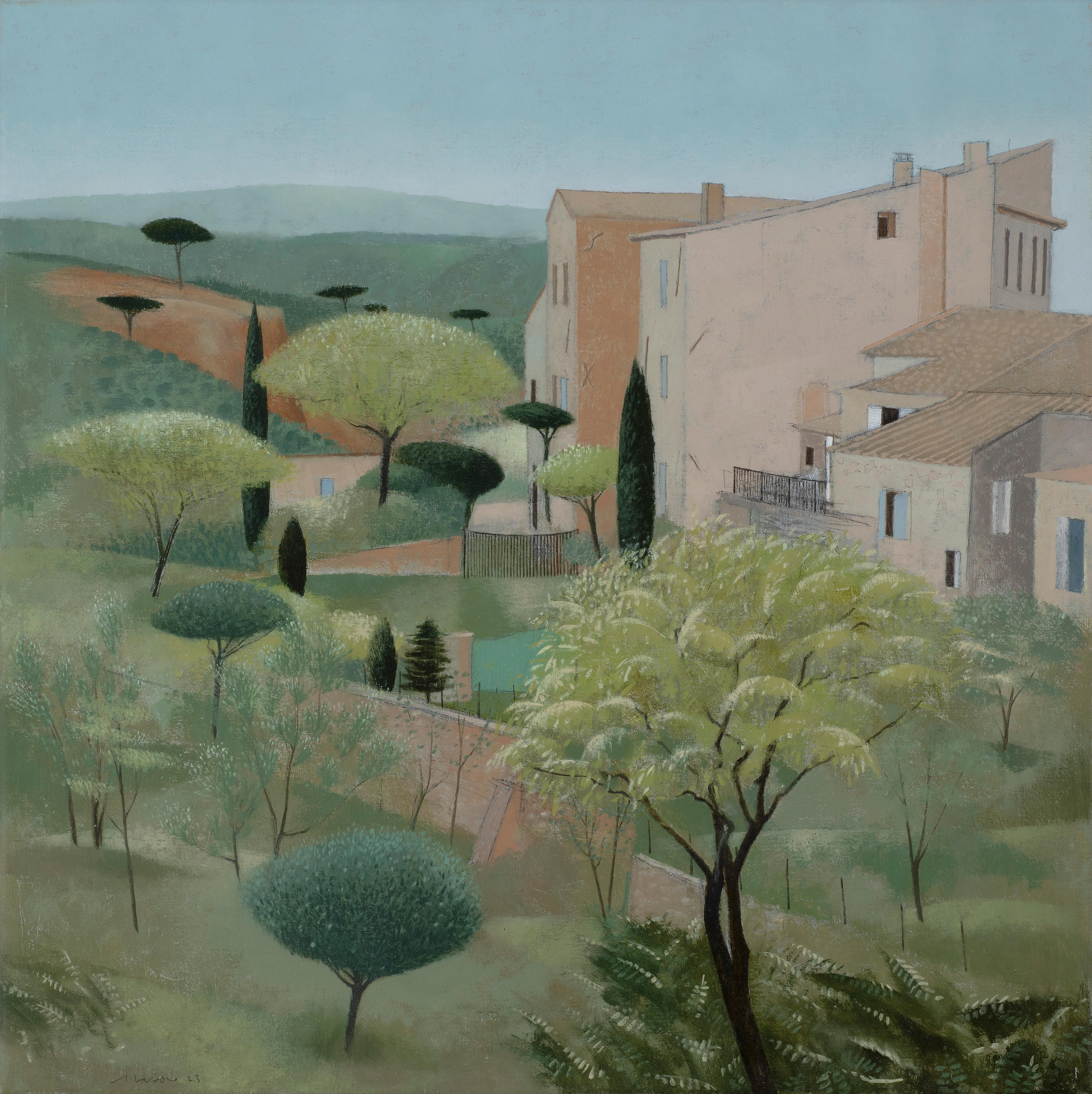 Gardens at Roussillon - Painting by Tom Mabon