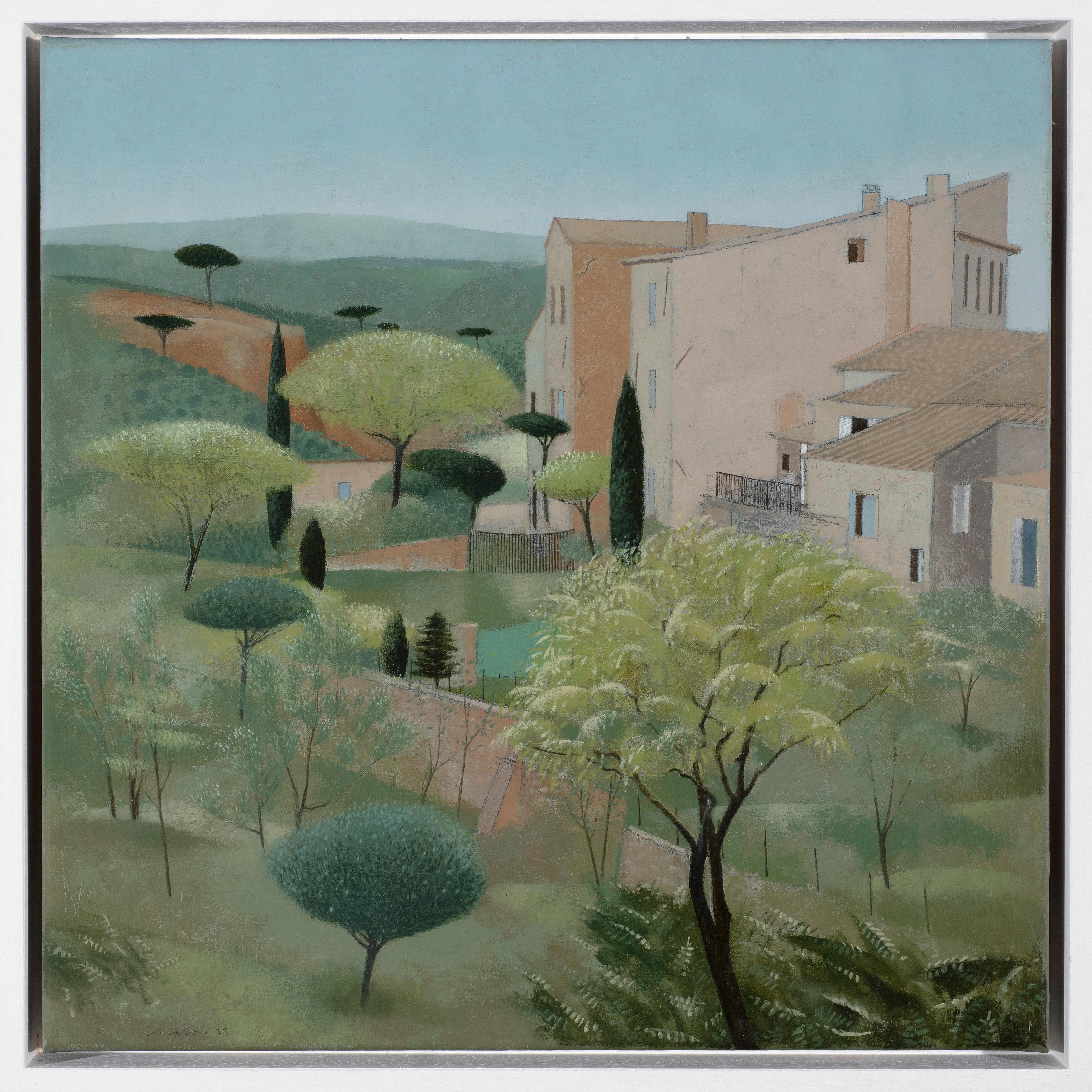 Tom Mabon Landscape Painting – Gärten in Roussillon