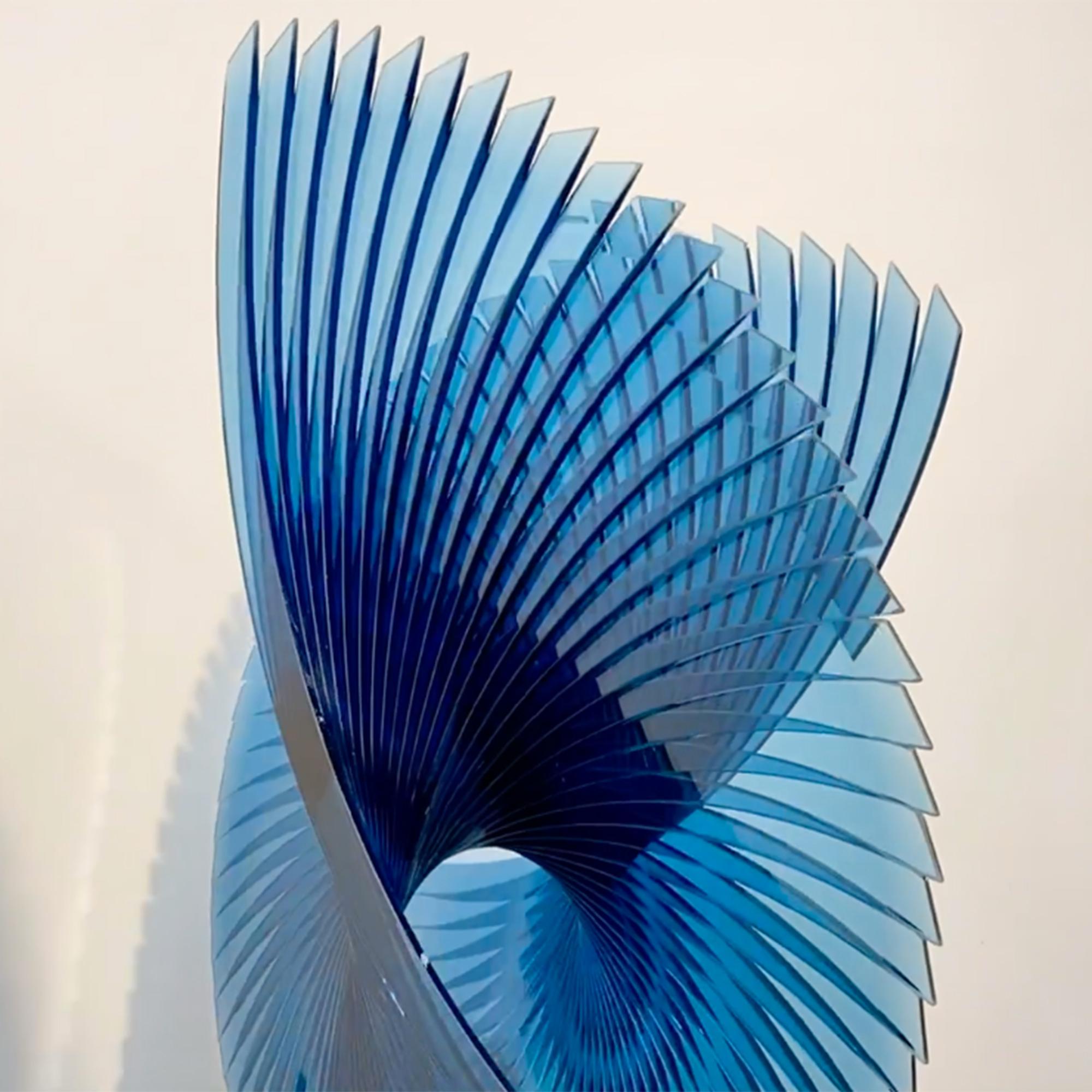 'Almost a Tear in Pacifica' Abstract Glass Sculpture For Sale 1