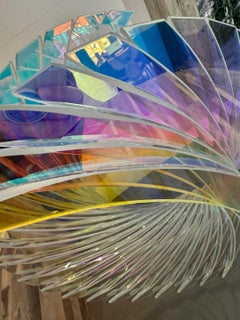 'Baby Wings in Starfire Dichroic' Abstract Glass Sculpture