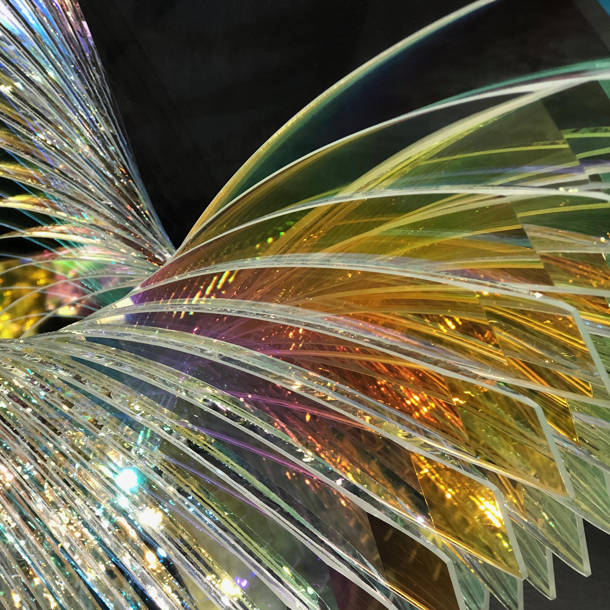 Blue Monk Dichroic - Contemporary Sculpture by Tom Marosz