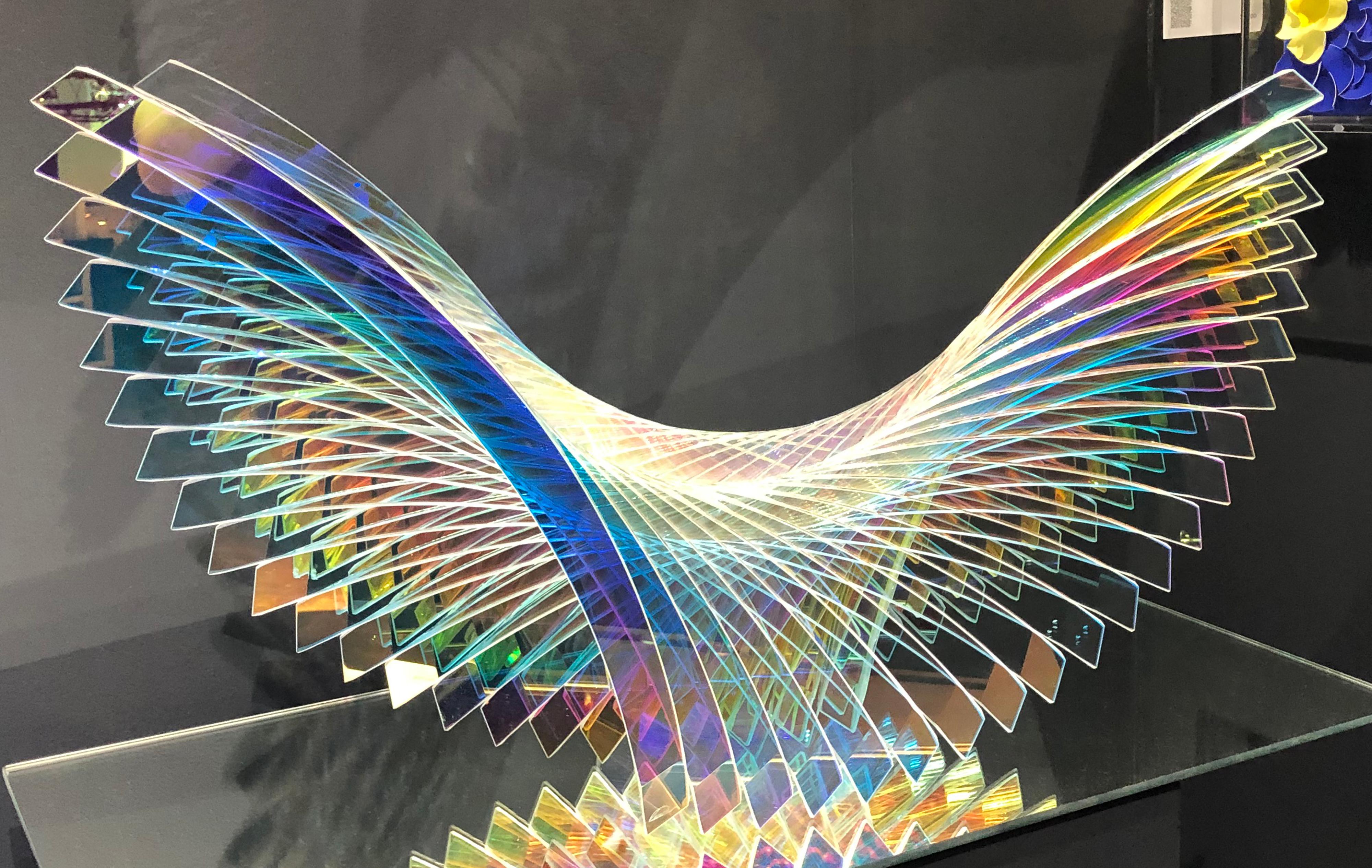 Tom Marosz Abstract Sculpture - Blue Monk Dichroic