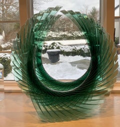 « Ella in Antartica », coupe, sol, sculpture en verre polie, flottante