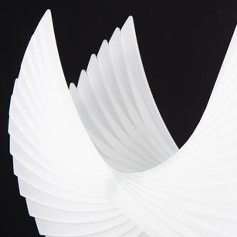 'Pensamientos de Heidi Blanco' Corte, Pulido, Flotador, Vidrio, Escultura - Sculpture de Tom Marosz