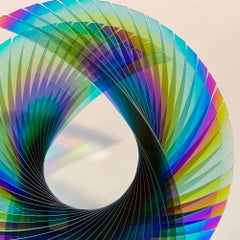 'Tear for Henry Azurlite Dichroic' , Fused, Cut and Polished Glass Sculpture