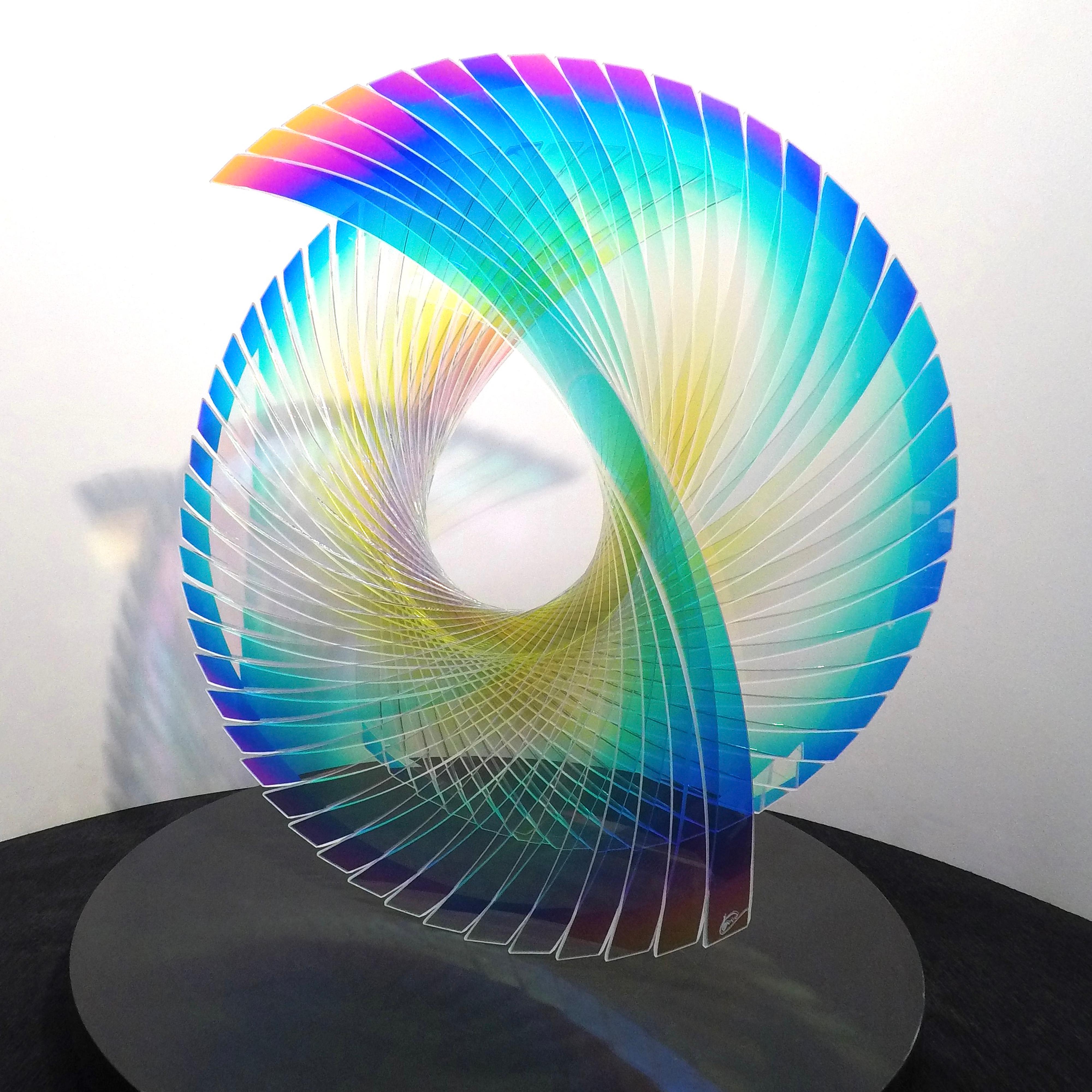 Tom Marosz Tear For Henry Starfire Dichroic Sunburst Fused Cut And Polished Glass For