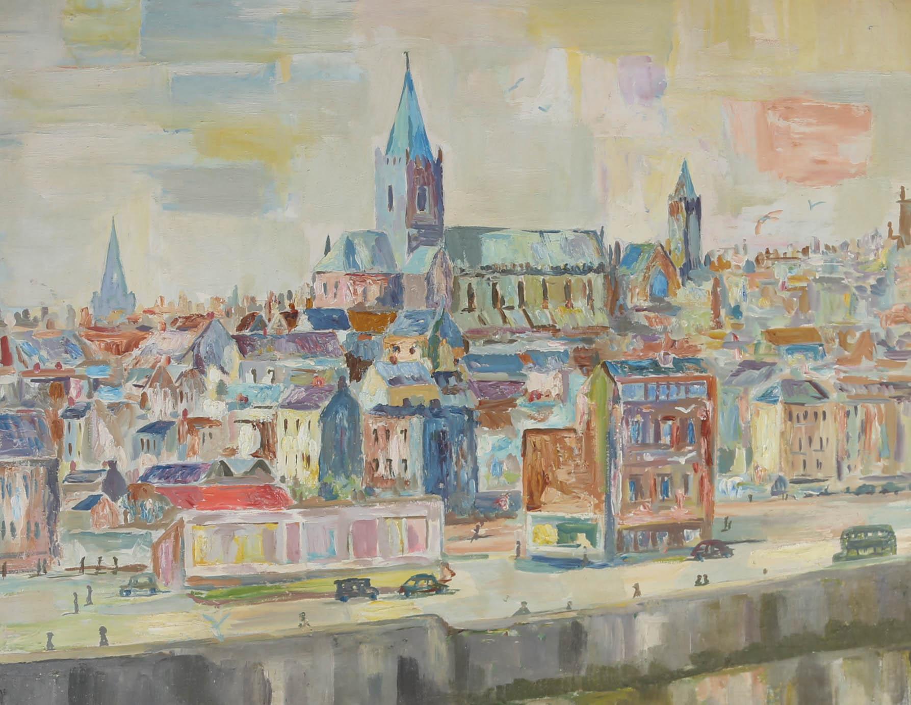 Tom McAssey - 1962 Oil, City of Cork For Sale 2