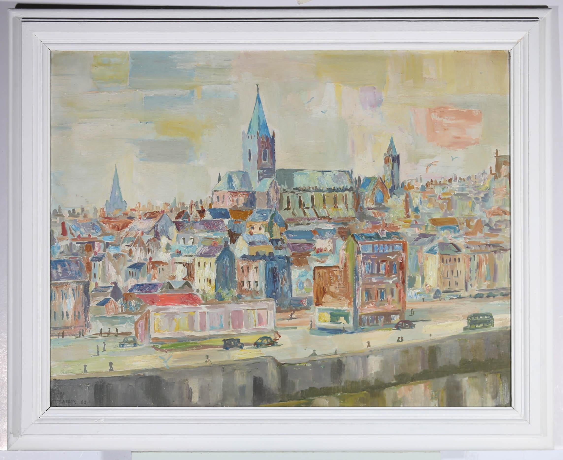 Tom McAssey - 1962 Oil, City of Cork For Sale 3