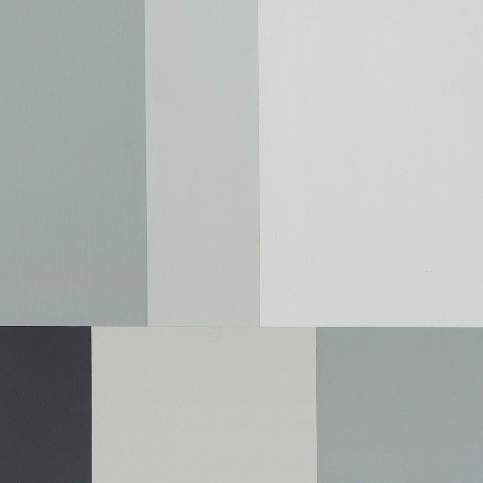 Petit motif gris test 2 (peinture abstraite) - Abstrait Painting par Tom McGlynn
