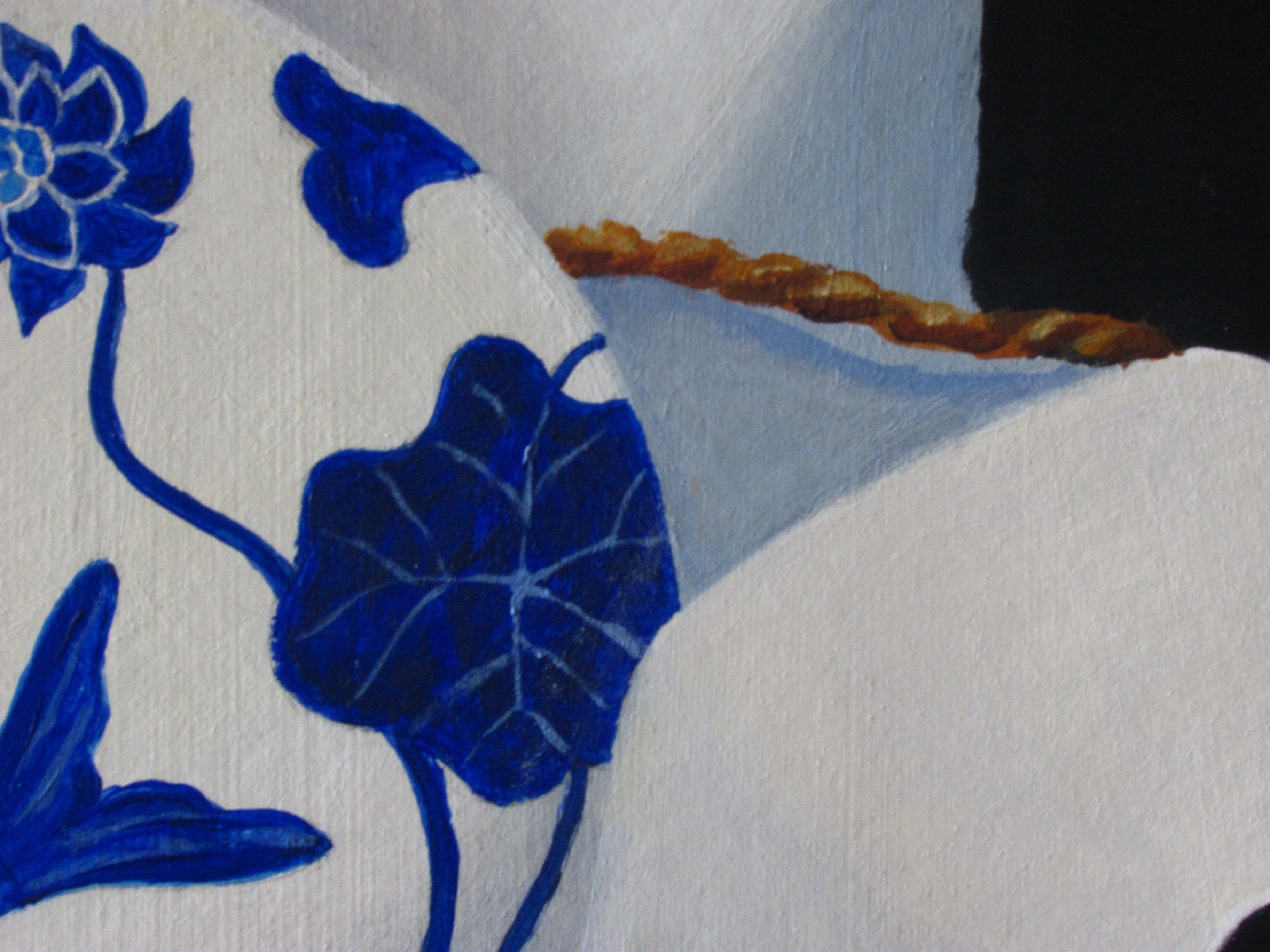 A Ming Treasure, Original Painting - Purple Still-Life Painting by Tom Miller