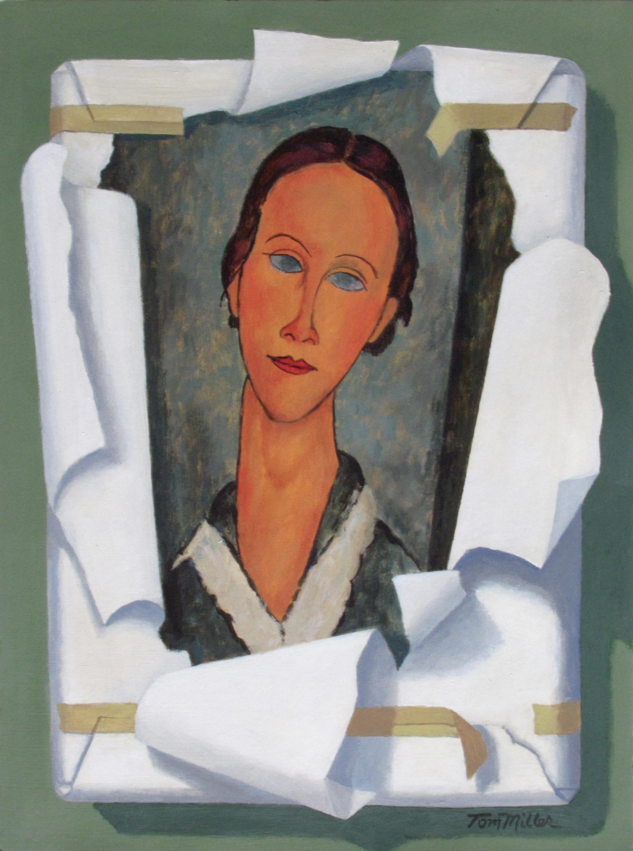 Tom Miller Figurative Painting - Modigliani Discovered