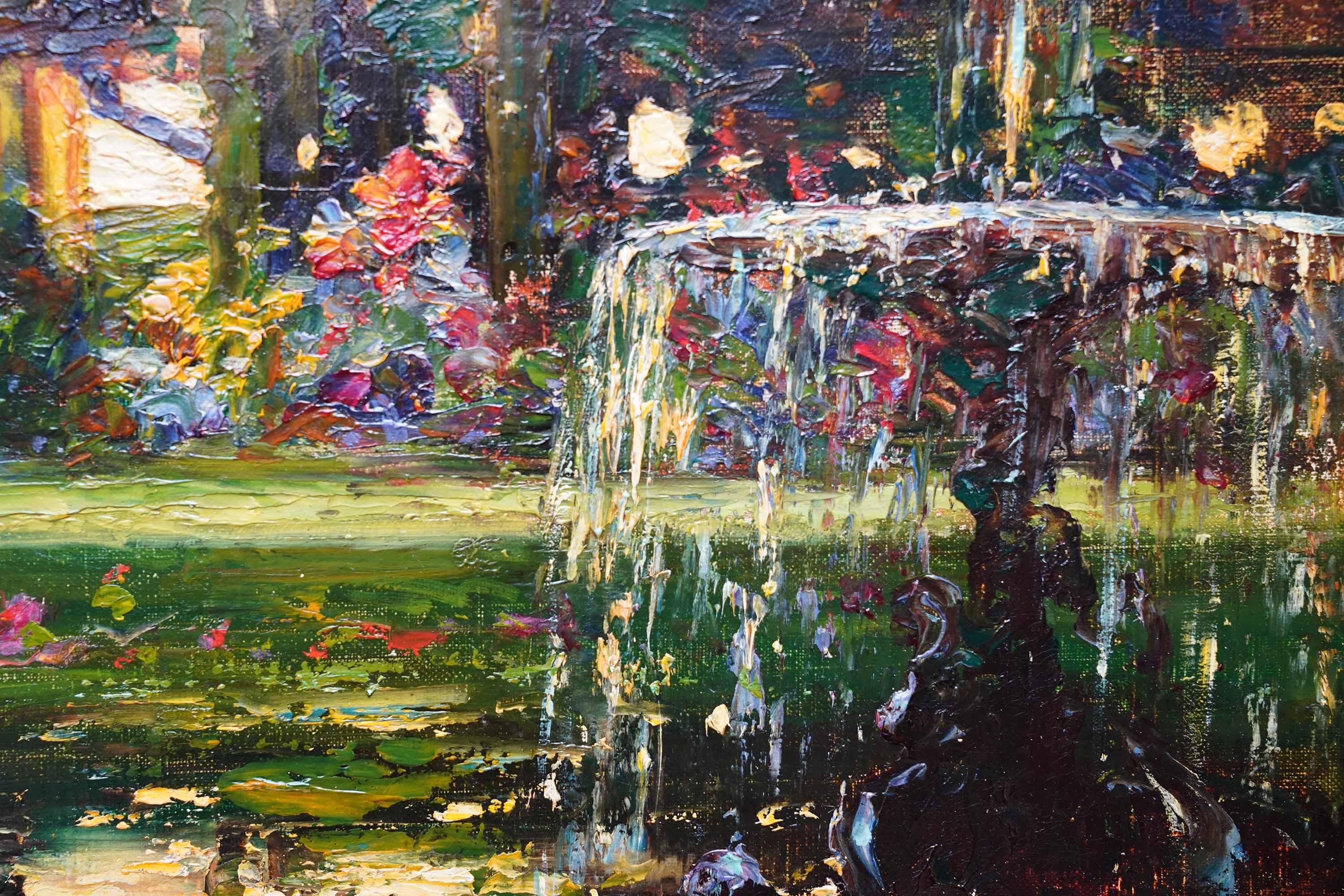 Coastal Garden - British Edwardian Impressionist art landscape oil painting For Sale 9