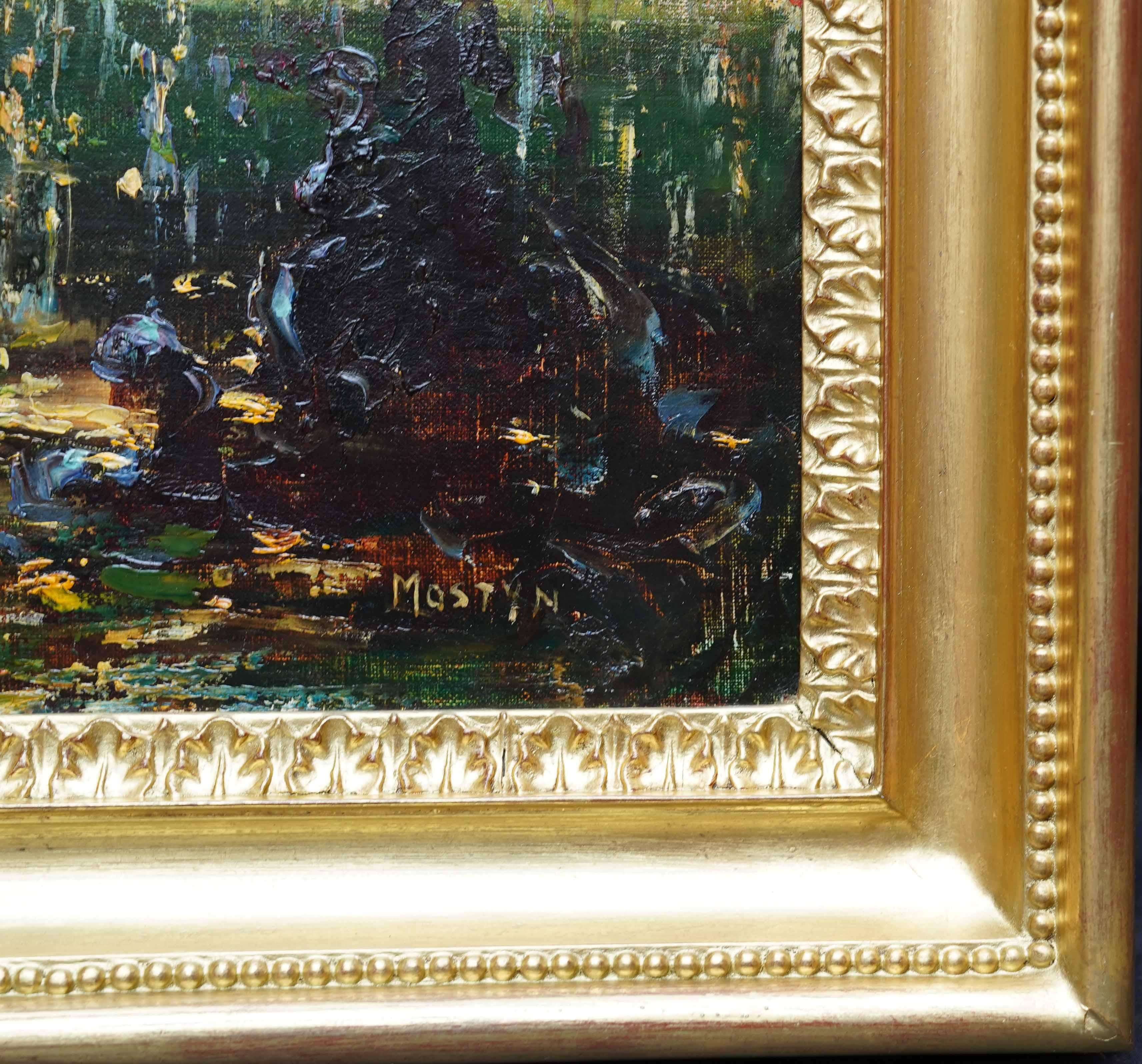 Coastal Garden - British Edwardian Impressionist art landscape oil painting For Sale 11