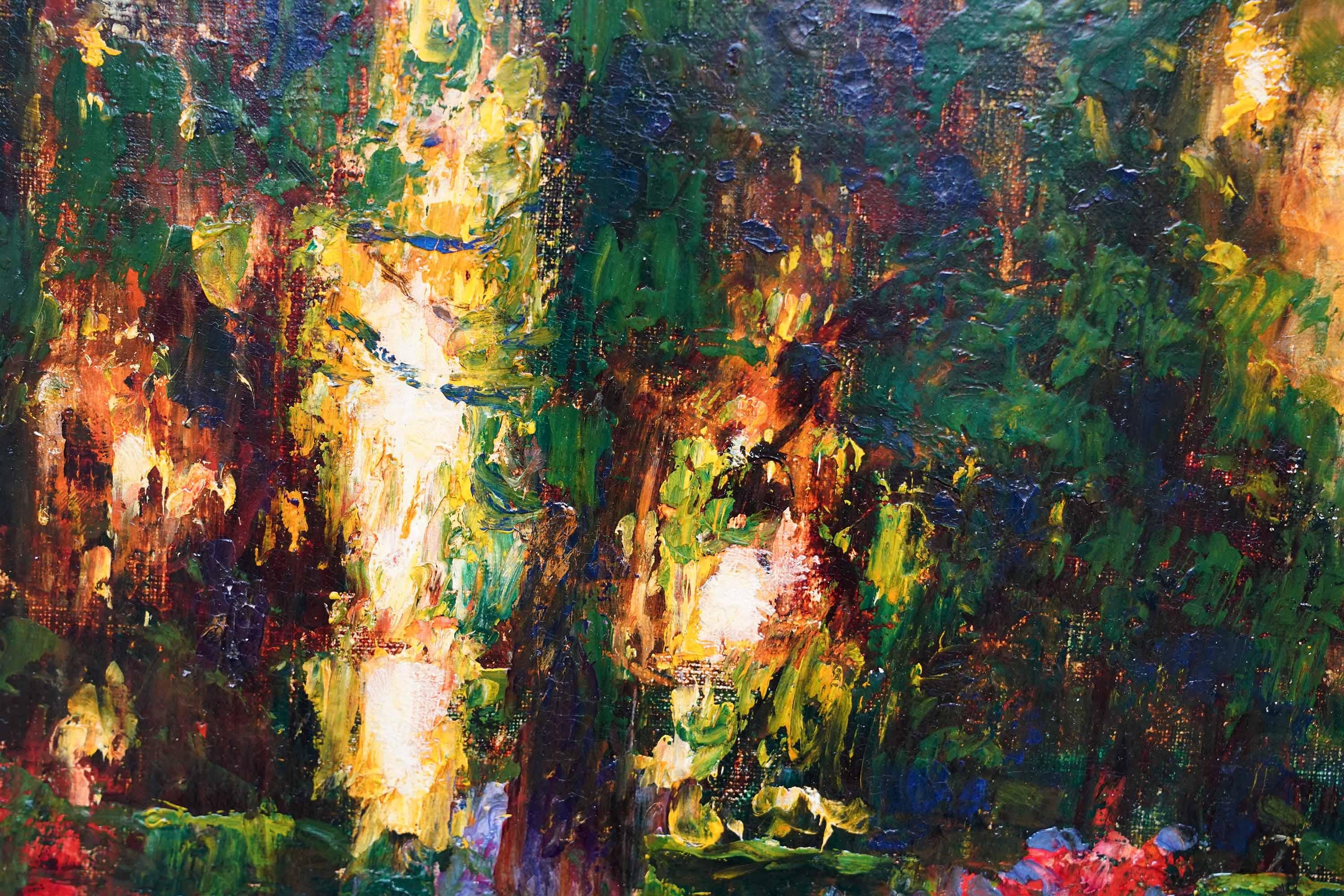 Coastal Garden - British Edwardian Impressionist art landscape oil painting For Sale 1