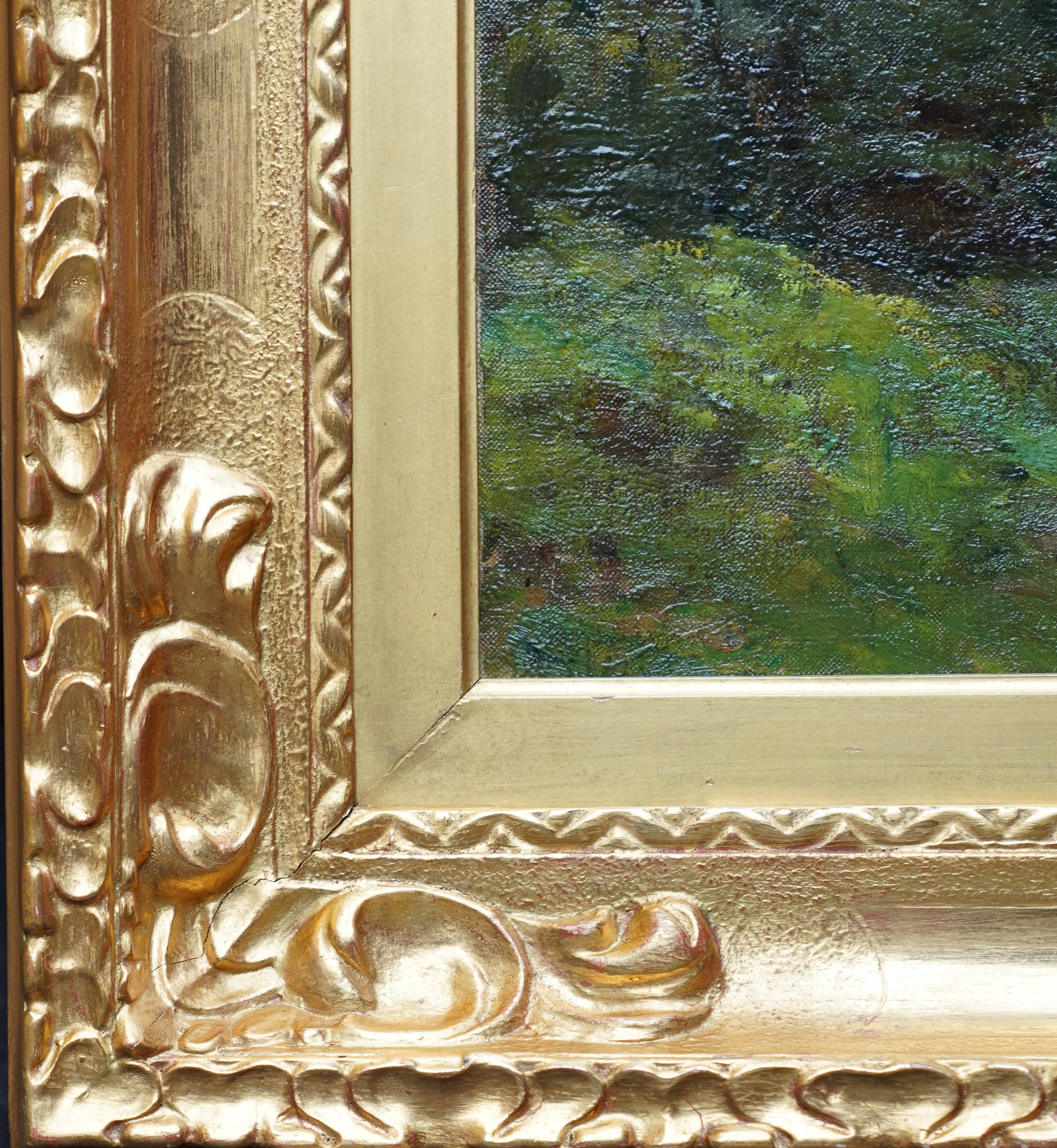 Figuren auf einem Waldweg – Ölgemälde der britischen edwardianischen Kunst im Angebot 5