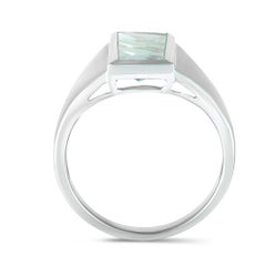 Tom Munsteiner Fantasy Cut Rectangle Aquamarine White Gold Wide Ring