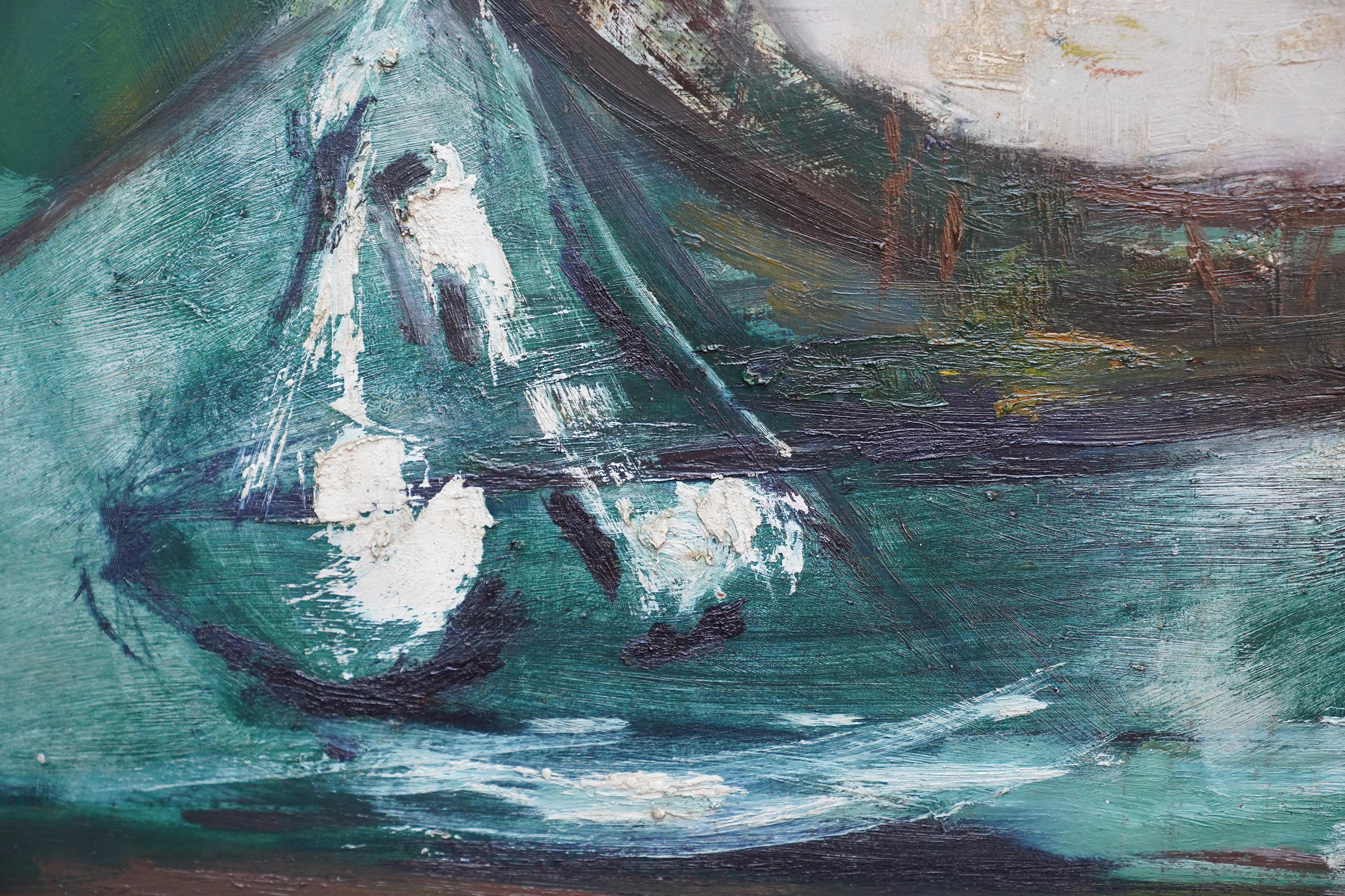 Vallée abstraite - Peinture à l'huile abstraite d'art gallois de 1963 en vente 4