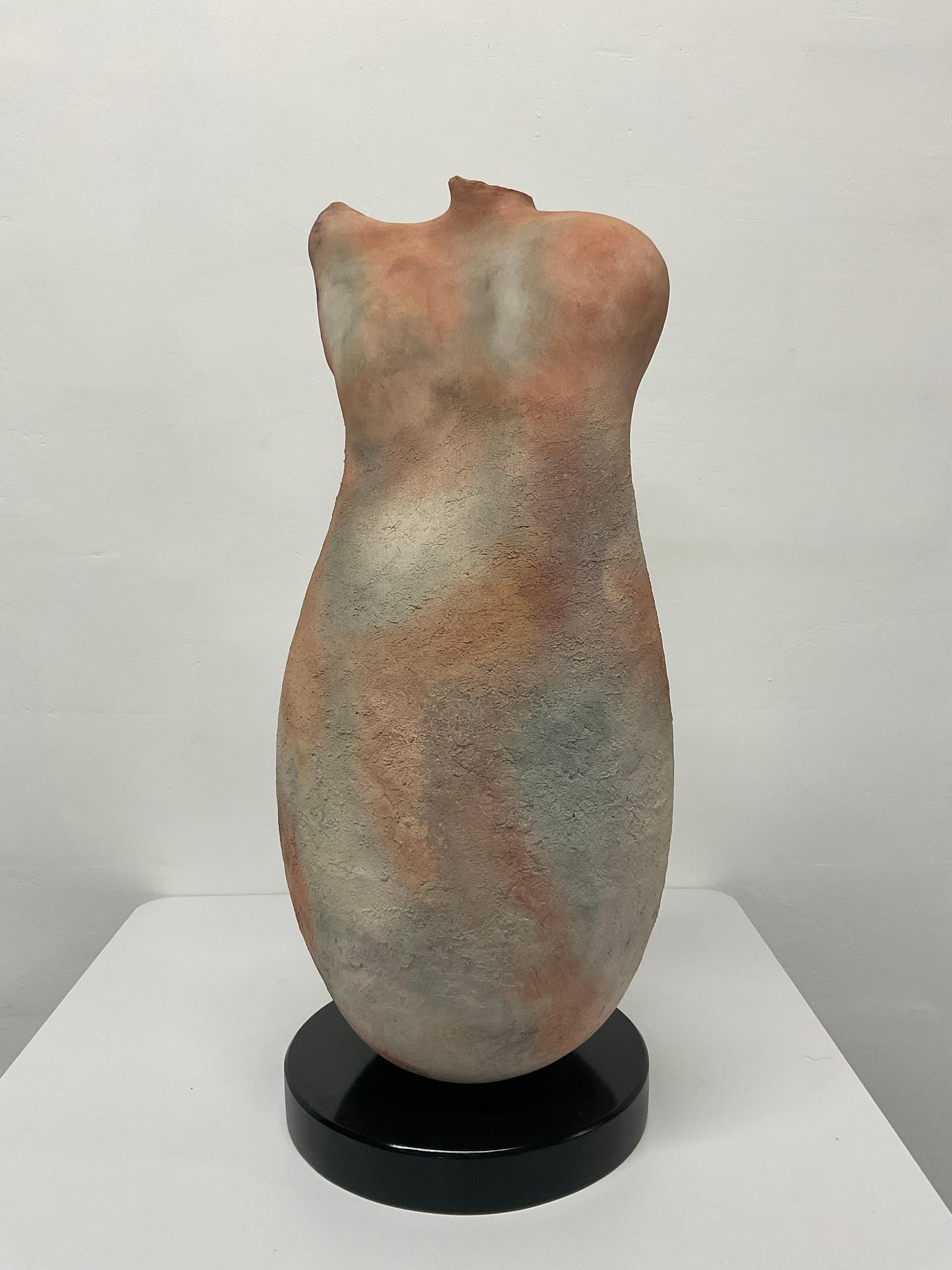 Mid-Century Modern Tom Neugebauer Raku Clay Art Body Sculpture, 1989 For Sale