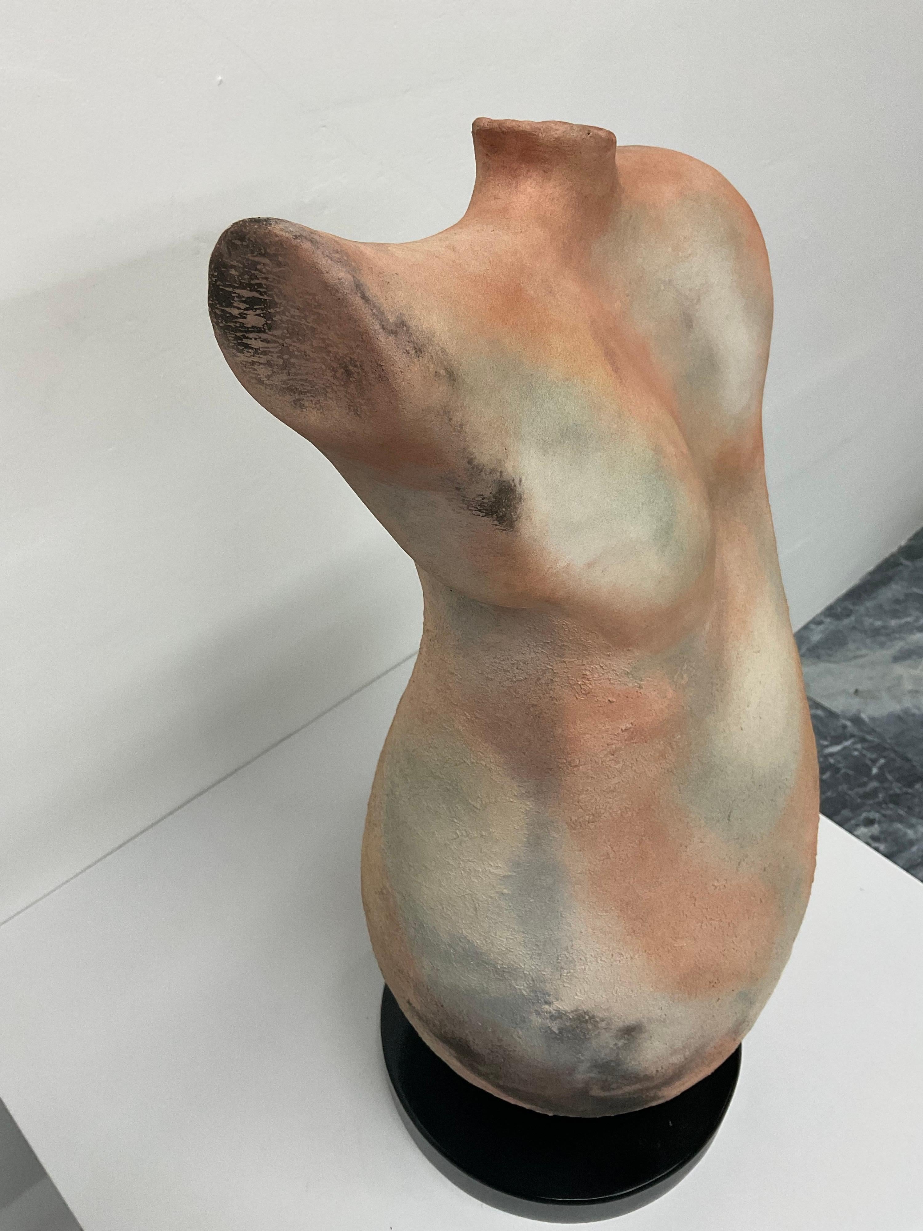American Tom Neugebauer Raku Clay Art Body Sculpture, 1989 For Sale