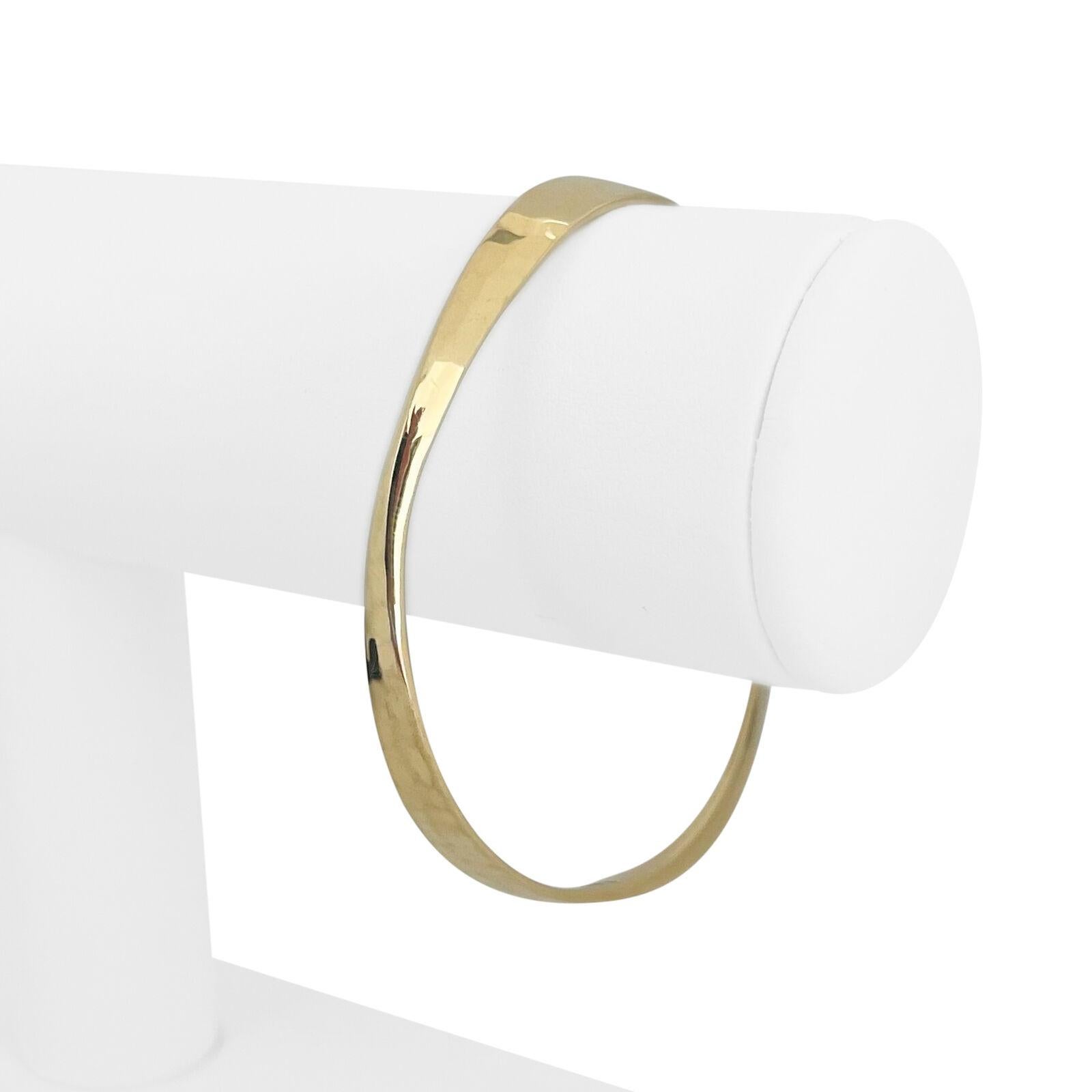 Tom Odell 18 Karat Yellow Gold Solid Geometric Abstract Bangle Bracelet In Good Condition In Guilford, CT
