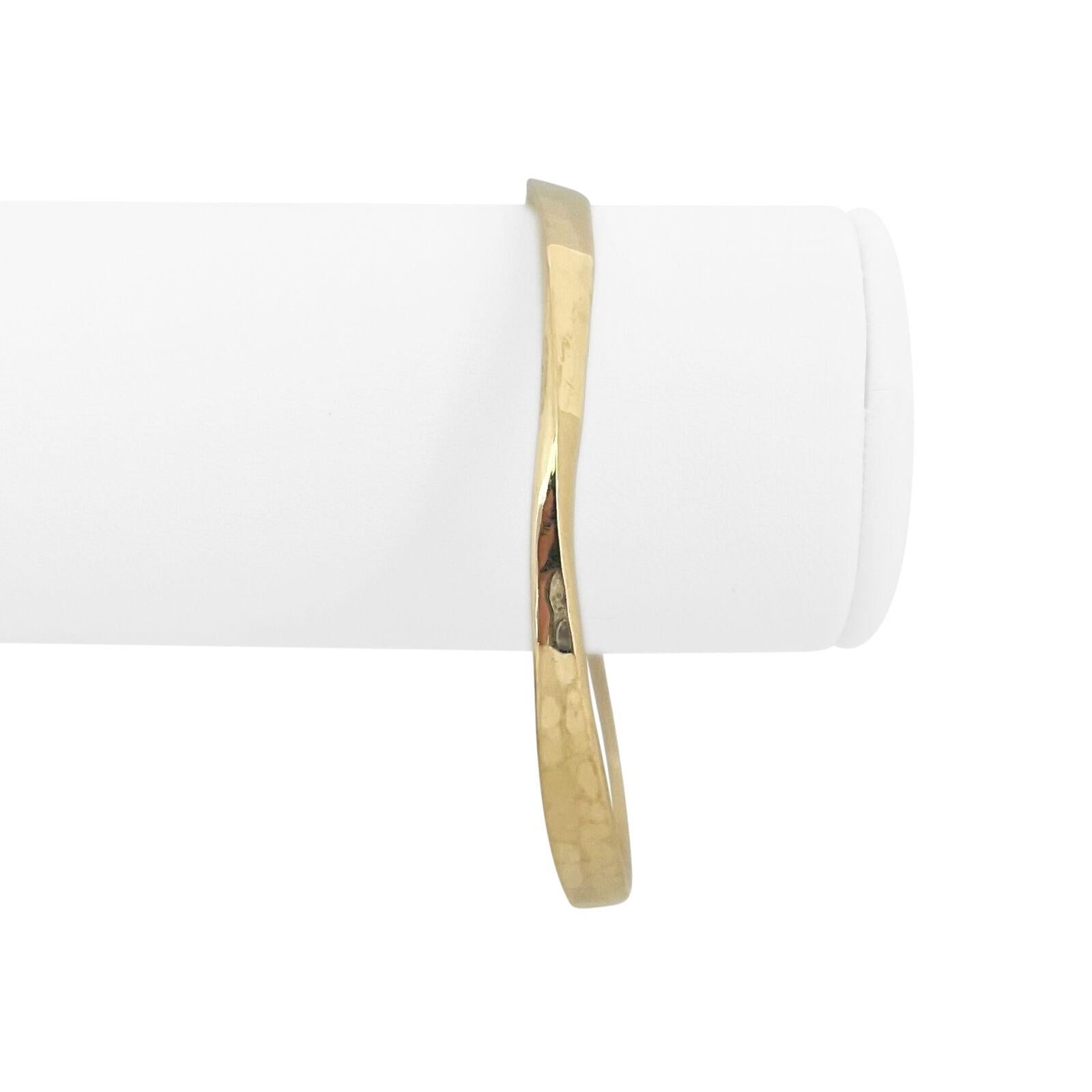 Women's or Men's Tom Odell 18 Karat Yellow Gold Solid Geometric Abstract Bangle Bracelet