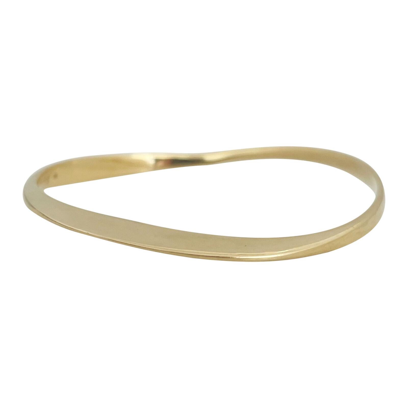 Tom Odell 18 Karat Yellow Gold Solid Geometric Abstract Bangle Bracelet 1