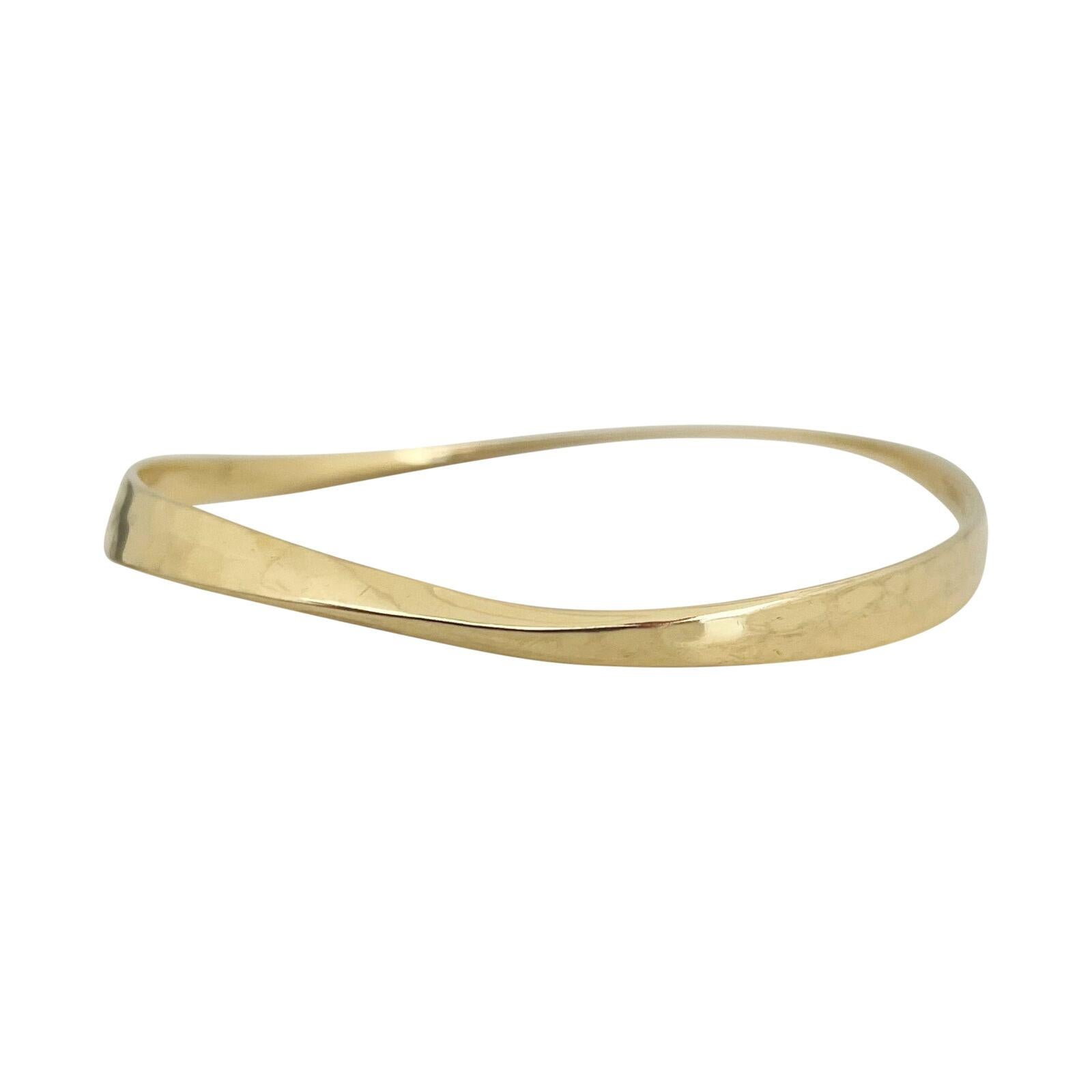 Tom Odell 18 Karat Yellow Gold Solid Geometric Abstract Bangle Bracelet 2