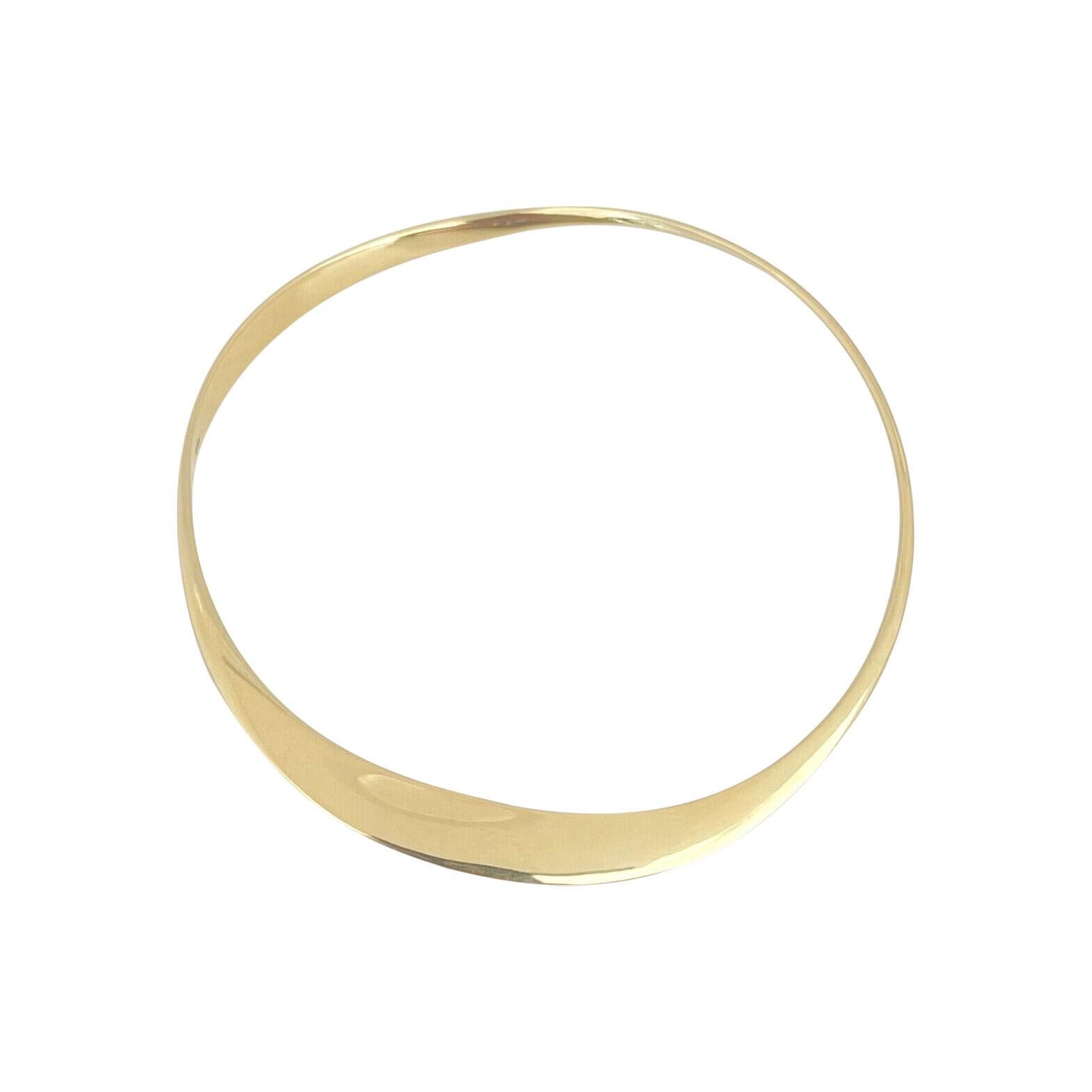 Tom Odell 18 Karat Yellow Gold Solid Geometric Abstract Bangle Bracelet 3