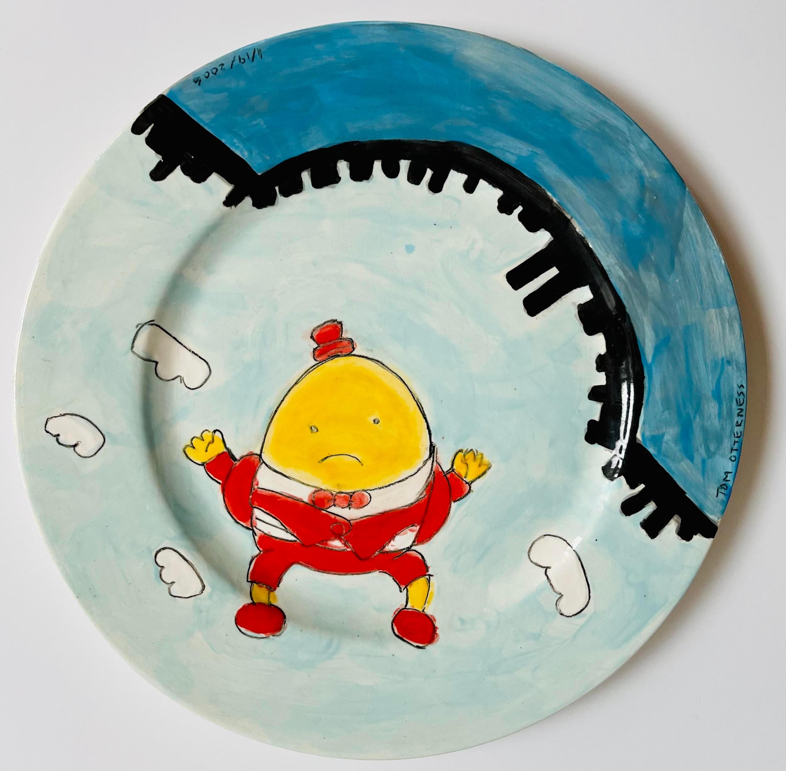 Macy's Humpty Dumpty unique, signed Ceramic Plate by famed sculptor iconic image - Pop Art Mixed Media Art by Tom Otterness